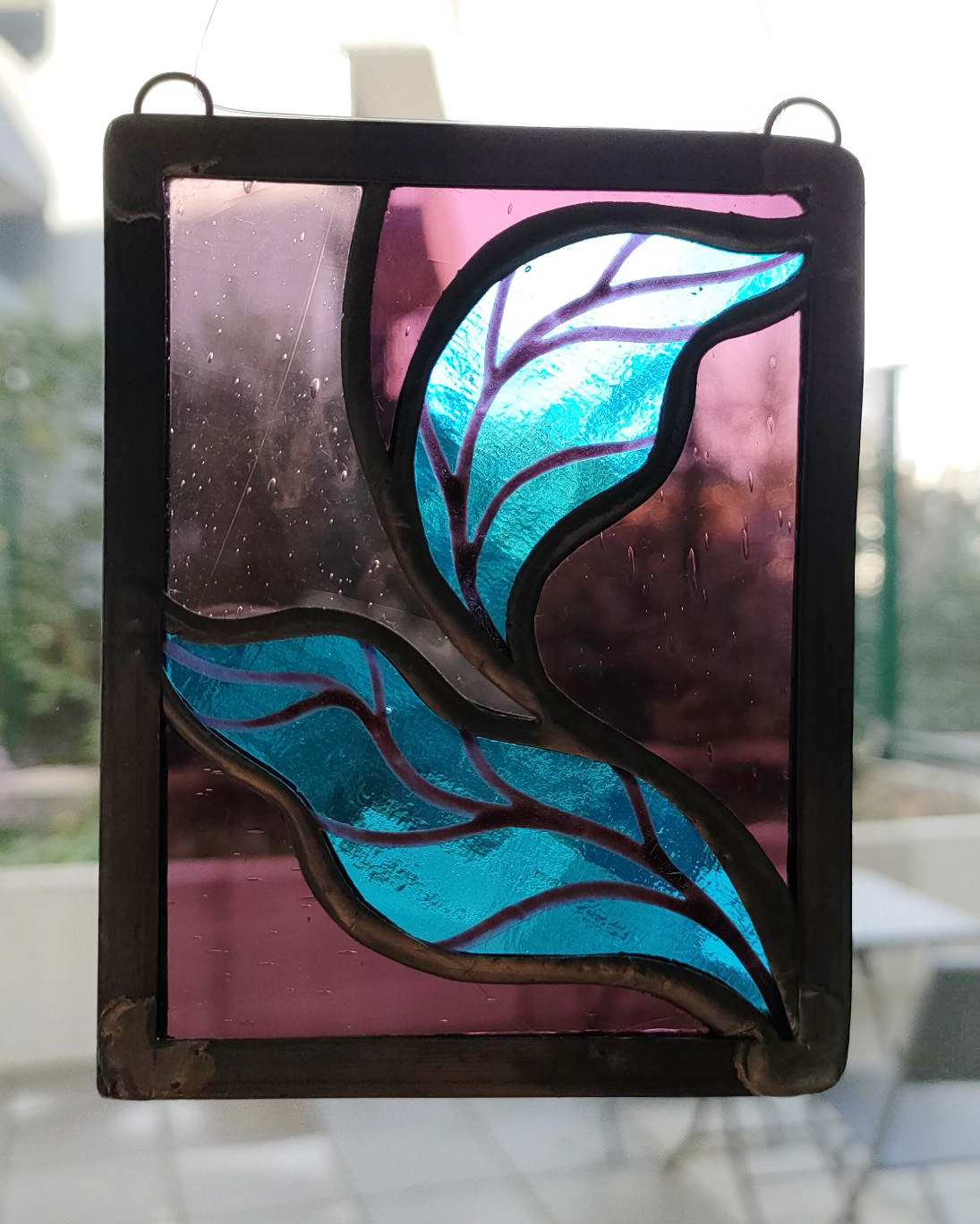 Mini-vitrail feuillage