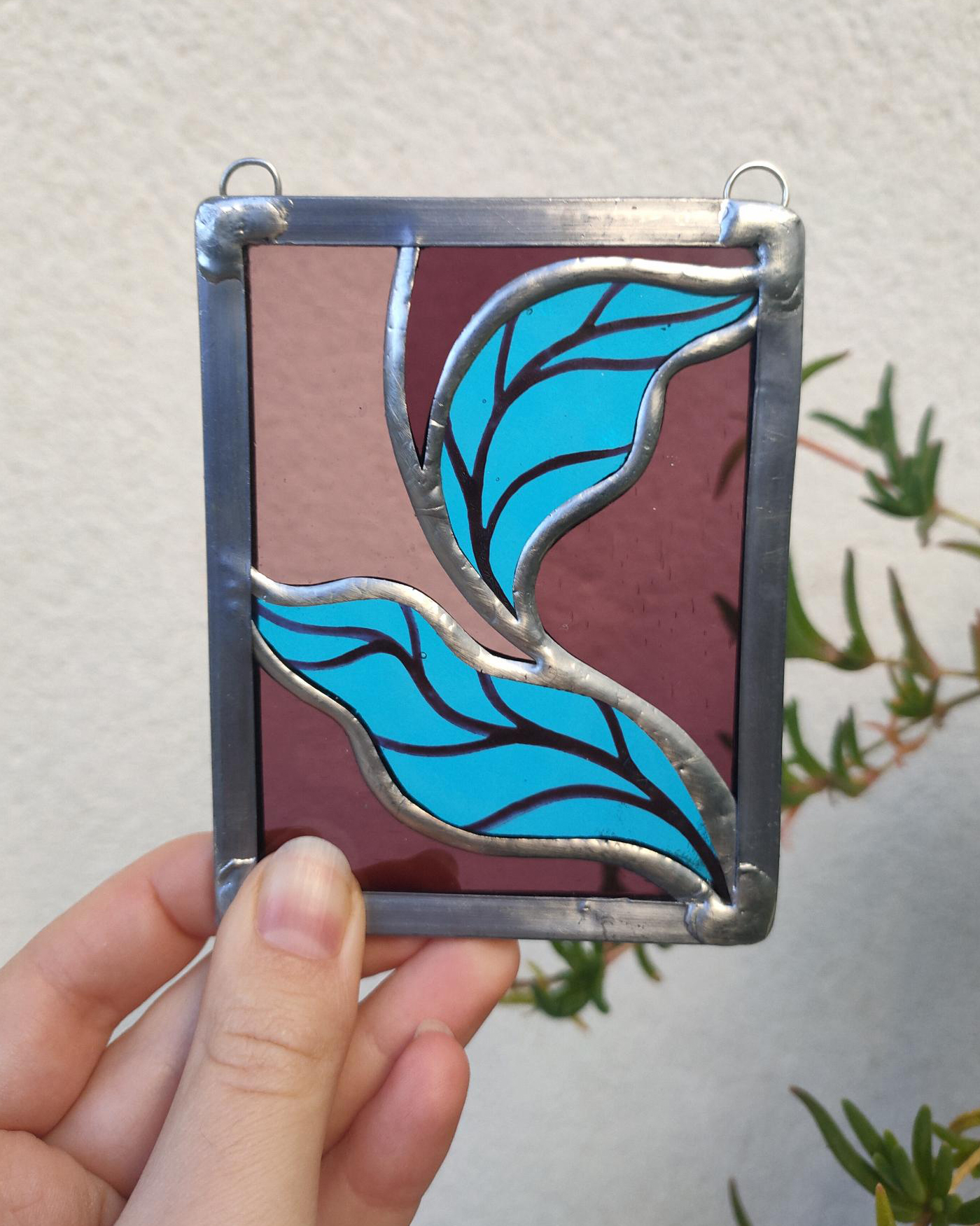 Mini-vitrail feuillage