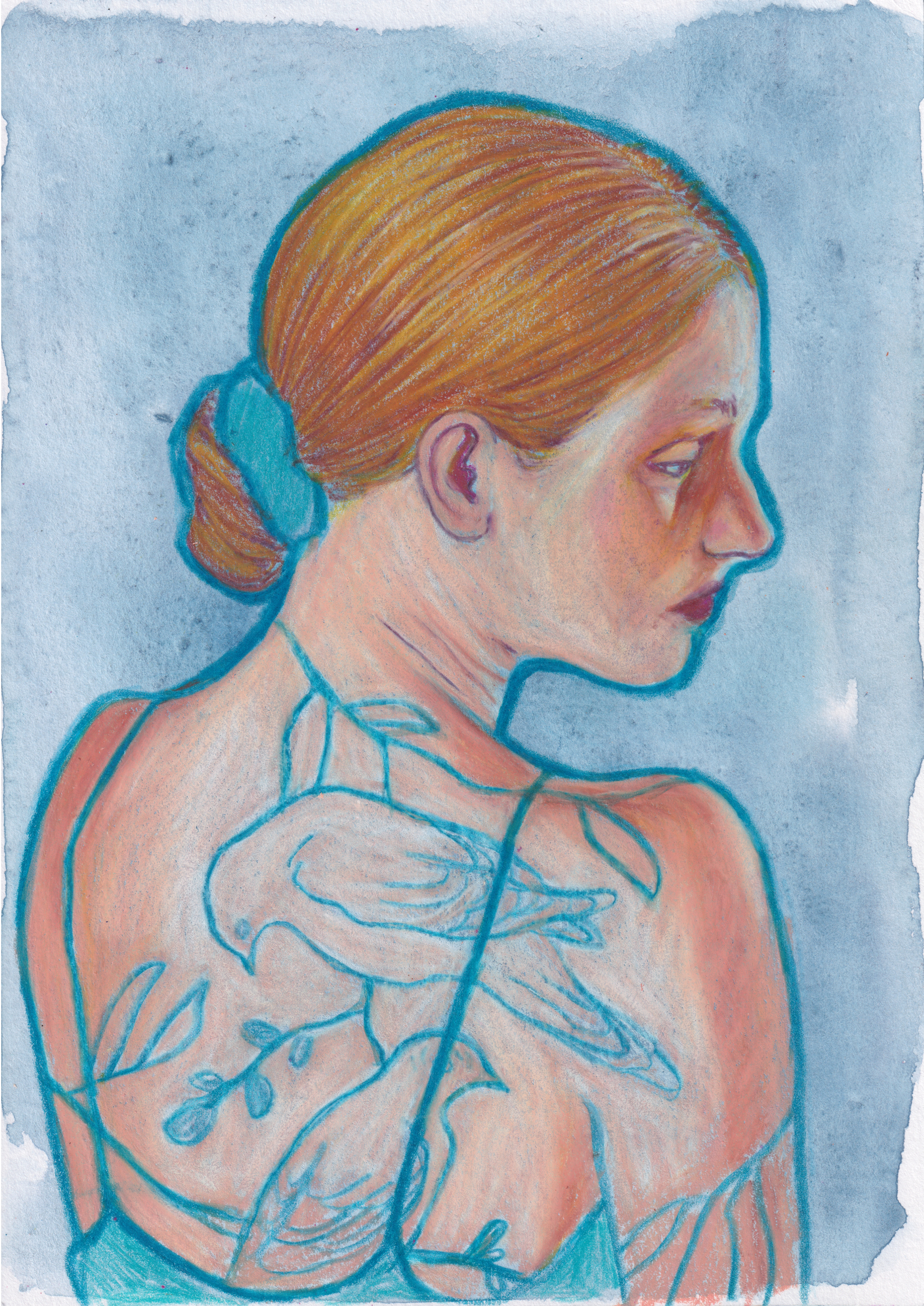 Dessin original - Oiseaux tatoués