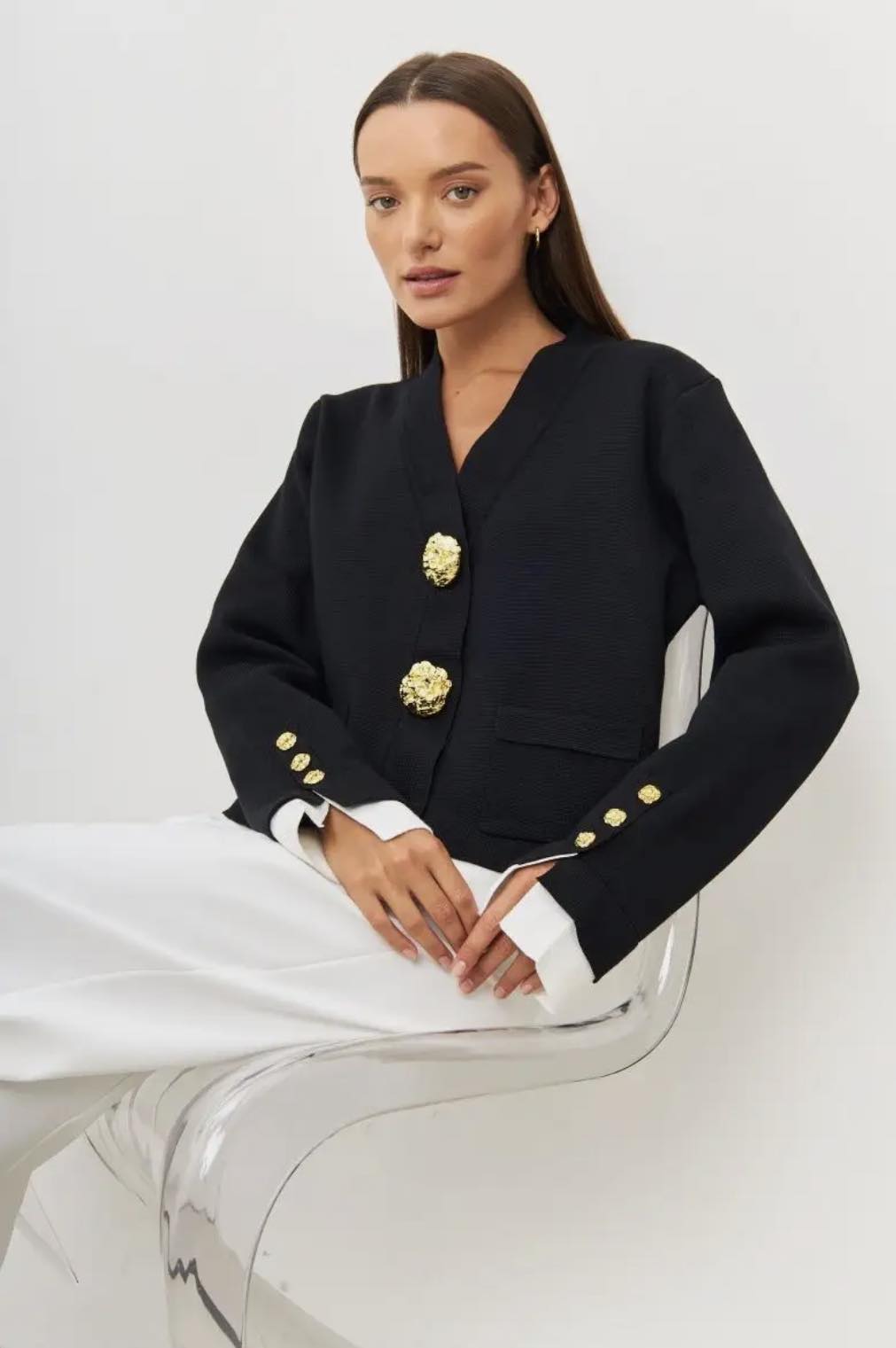 Elegantiškas juodas kardiganas