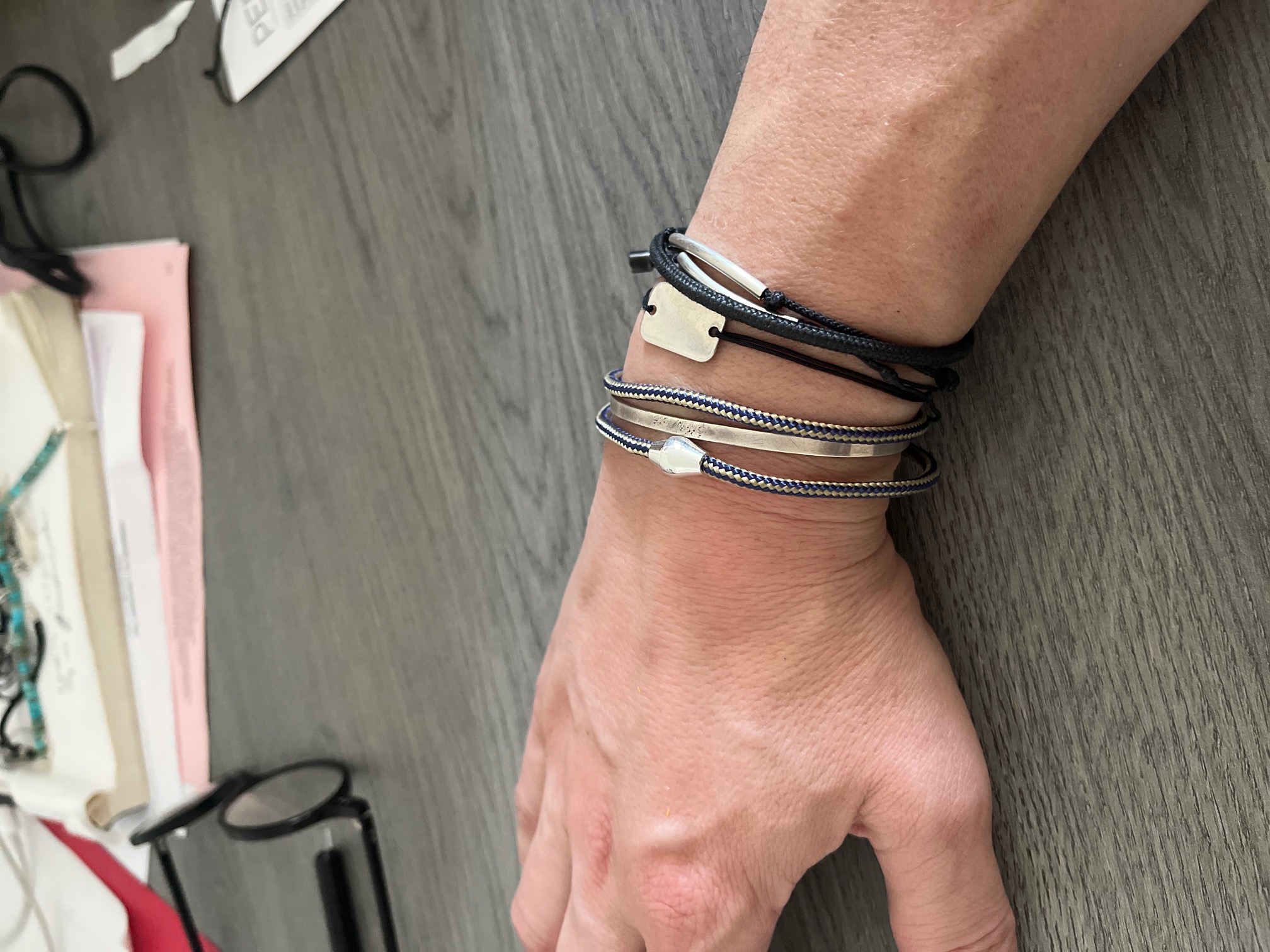 Le TRESSé²   -    Bracelet double tour en paracorde, fermoir argent 925