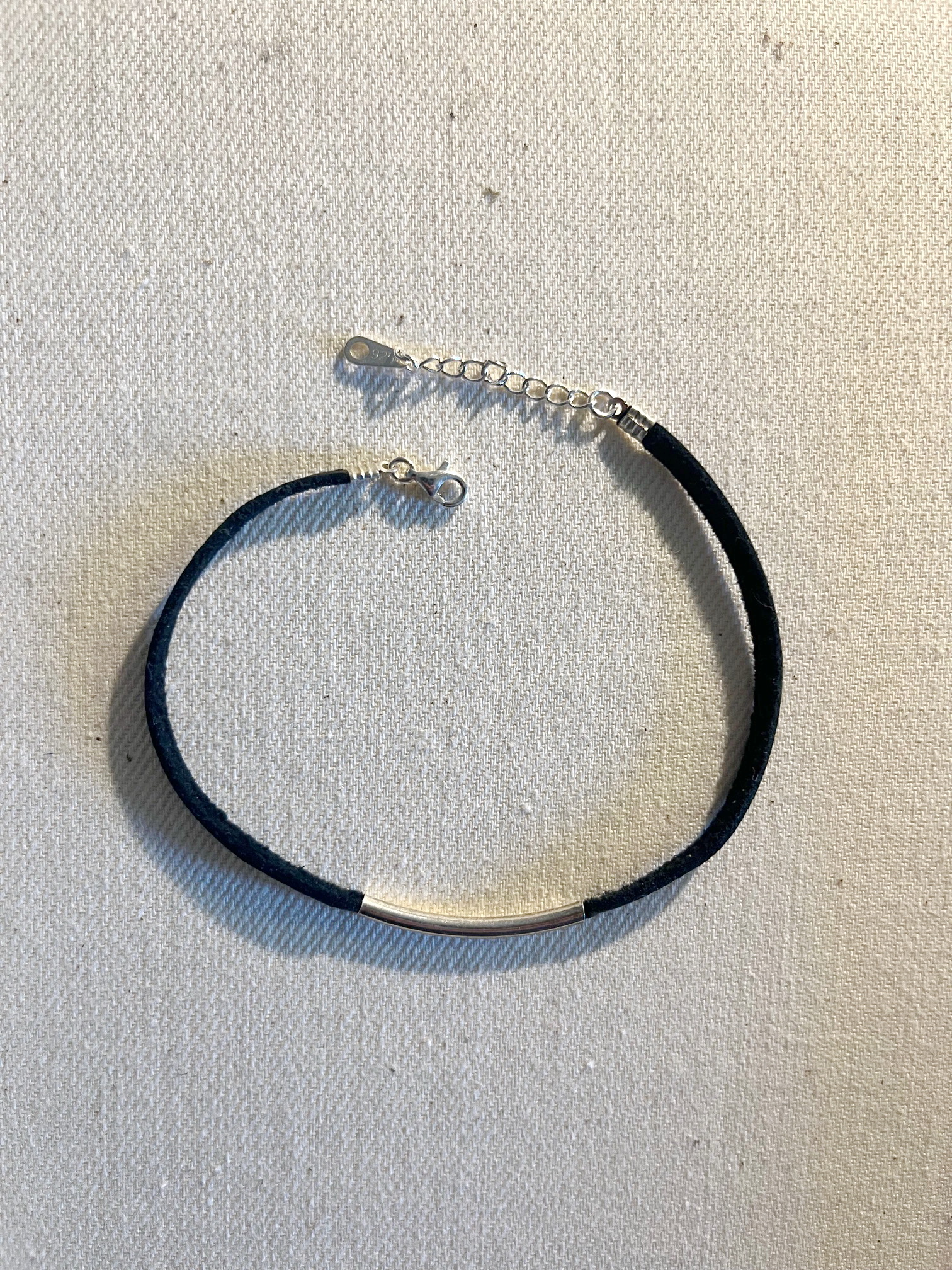 LE TUBe    -  Bracelet argent 925 et cordon cuir