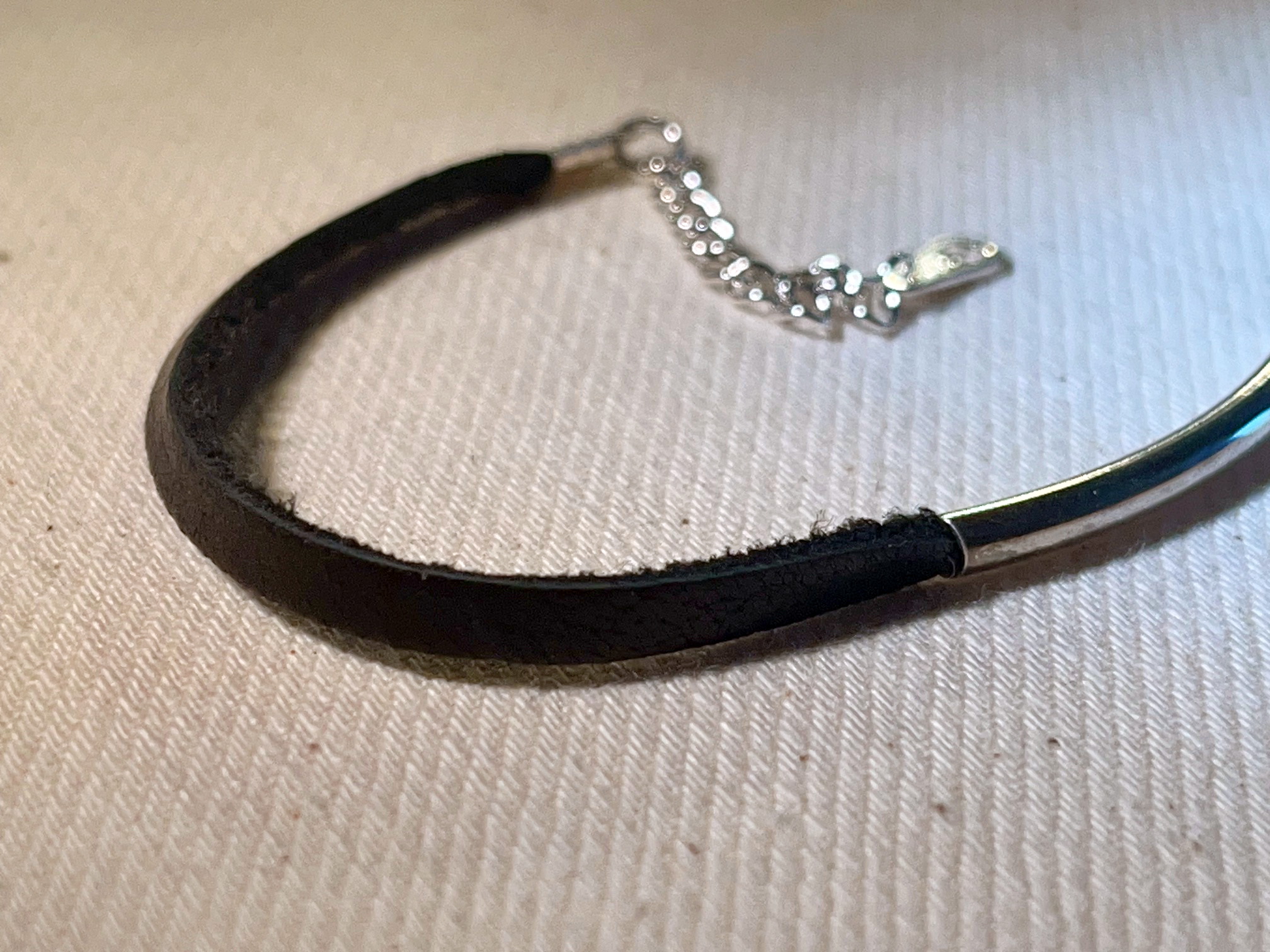 LE TUBe    -  Bracelet argent 925 et cordon cuir