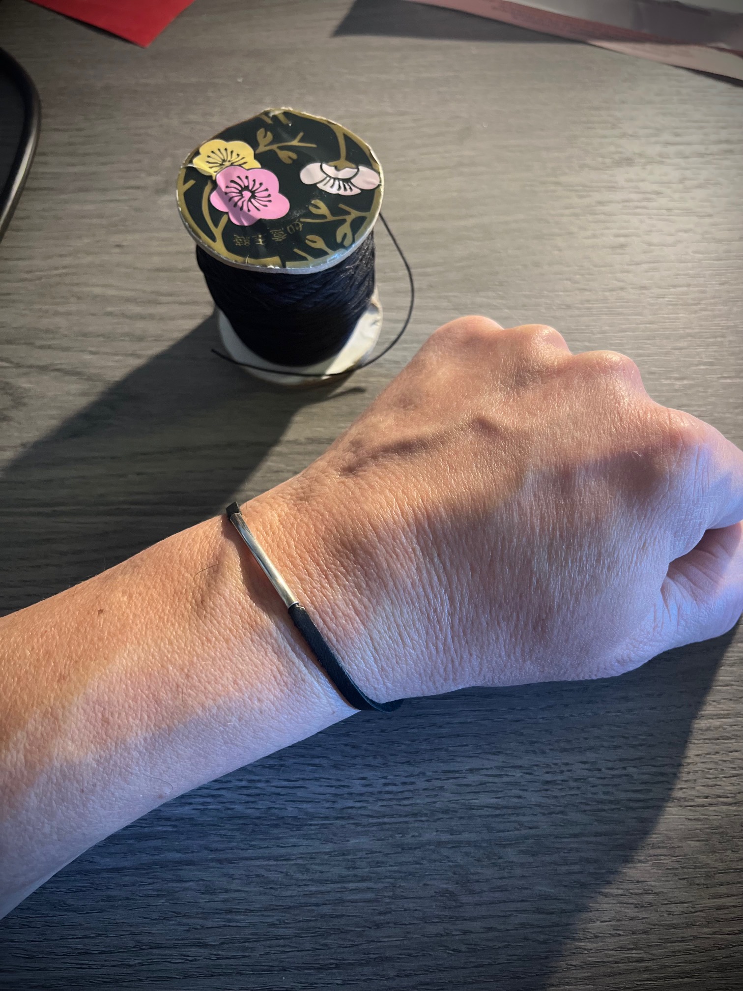 LE TUBe    -  Bracelet argent 925 et cordon cuir