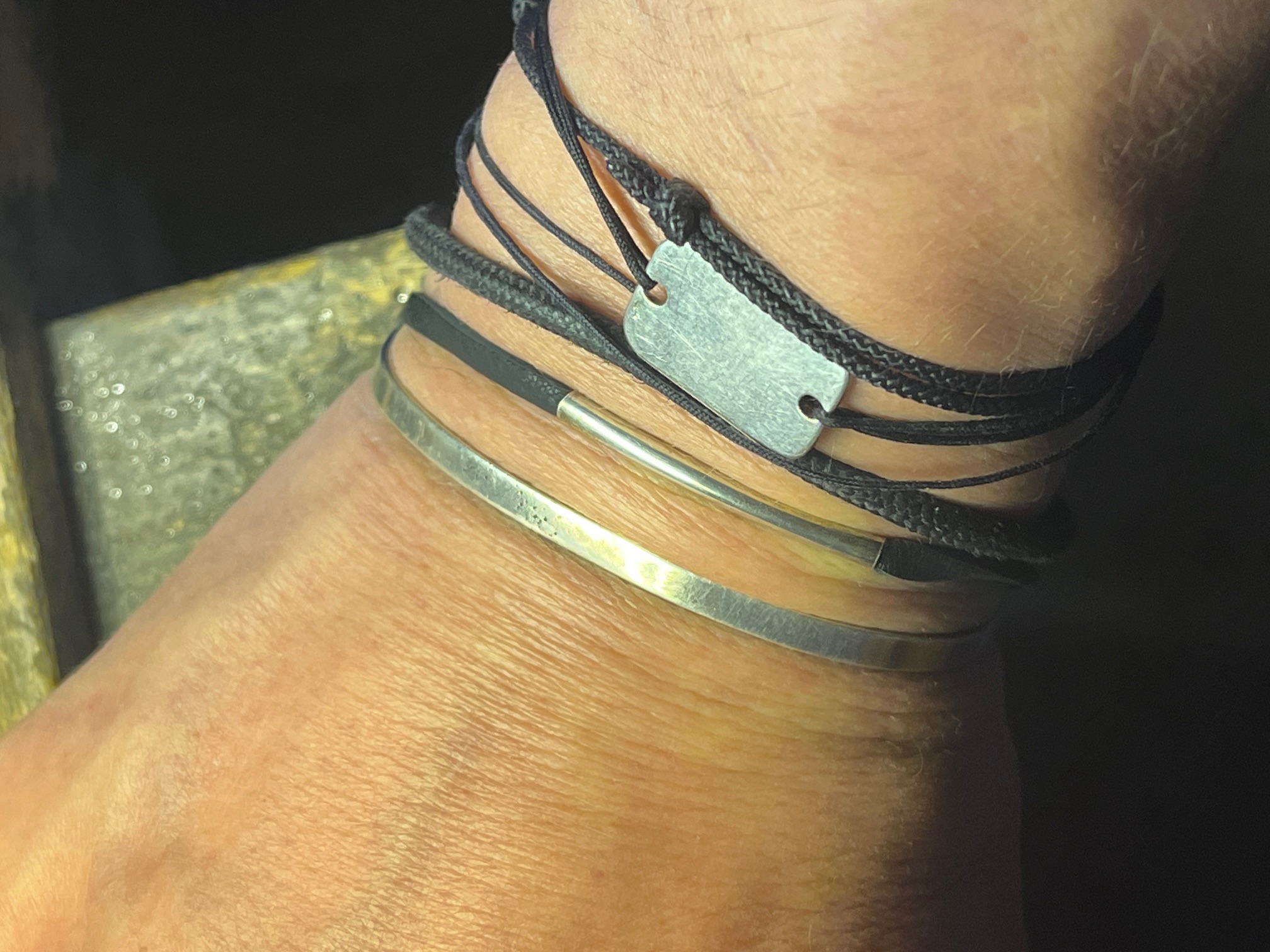 LE TUBe    -  Bracelet argent 925 et cordon cuir