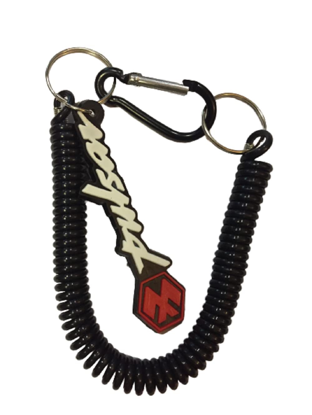 RSPD Pulsar Spring Hook Keychain (Black) Spiral Holder Keychain, Compatible for Universal Bikes