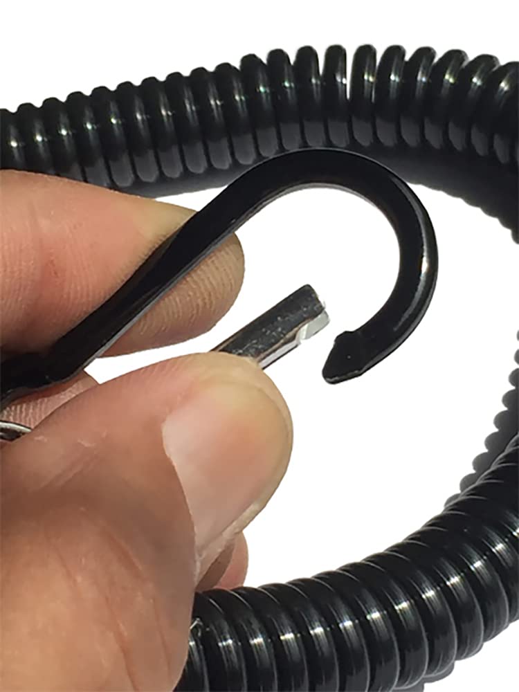 RSPD Pulsar Spring Hook Keychain (Black) Spiral Holder Keychain, Compatible for Universal Bikes