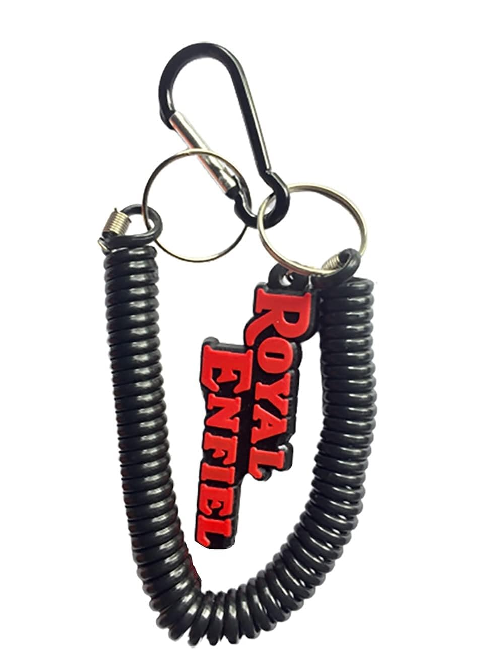 RSPD Spring Hook Keychain (Black) Spiral Holder Keychain, Compatible for Universal bikes