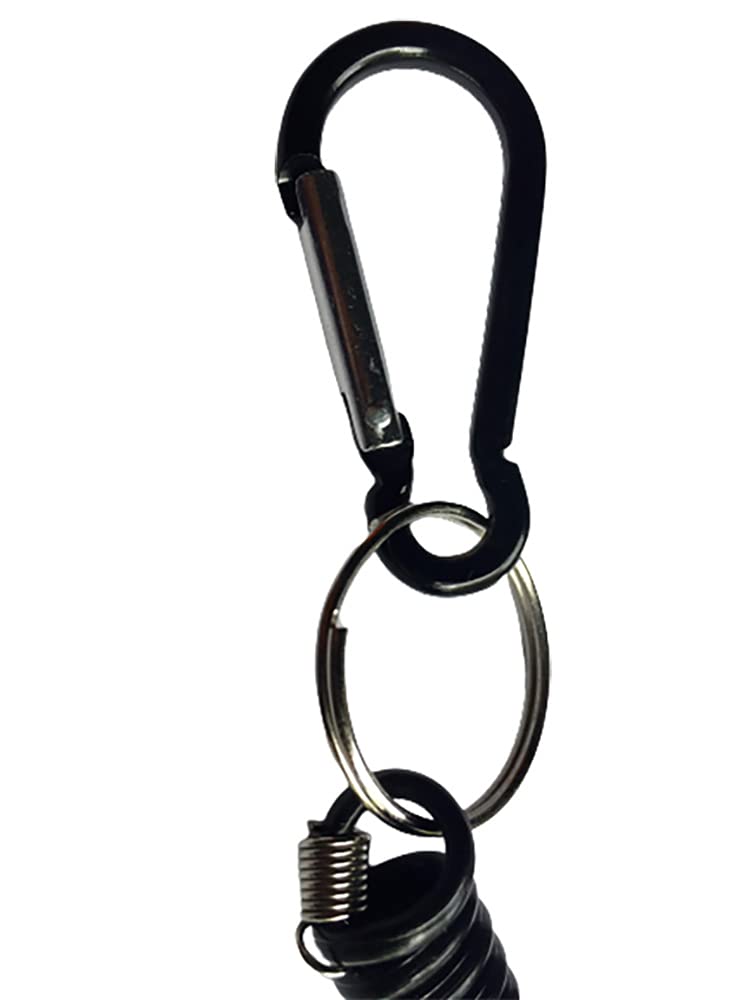 RSPD Spring Hook Keychain (Black) Spiral Holder Keychain, Compatible for Universal bikes