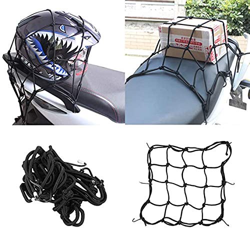 RSPD Motorcycle Bike Helmet Holder 6 Hooks Hold Down 30 x 30cm Mesh Net Bag Luggage Cargo Mesh Net Auto Car Styling.