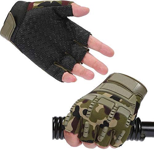 RSPD Certified Imported Half Finger Gloves for Sports,Hiking,Cycling,Travelling,Camping,Outdoor,Boxing, Motorcycle Riding, Arm Shooting Gym Gloves | Army Green Colour
