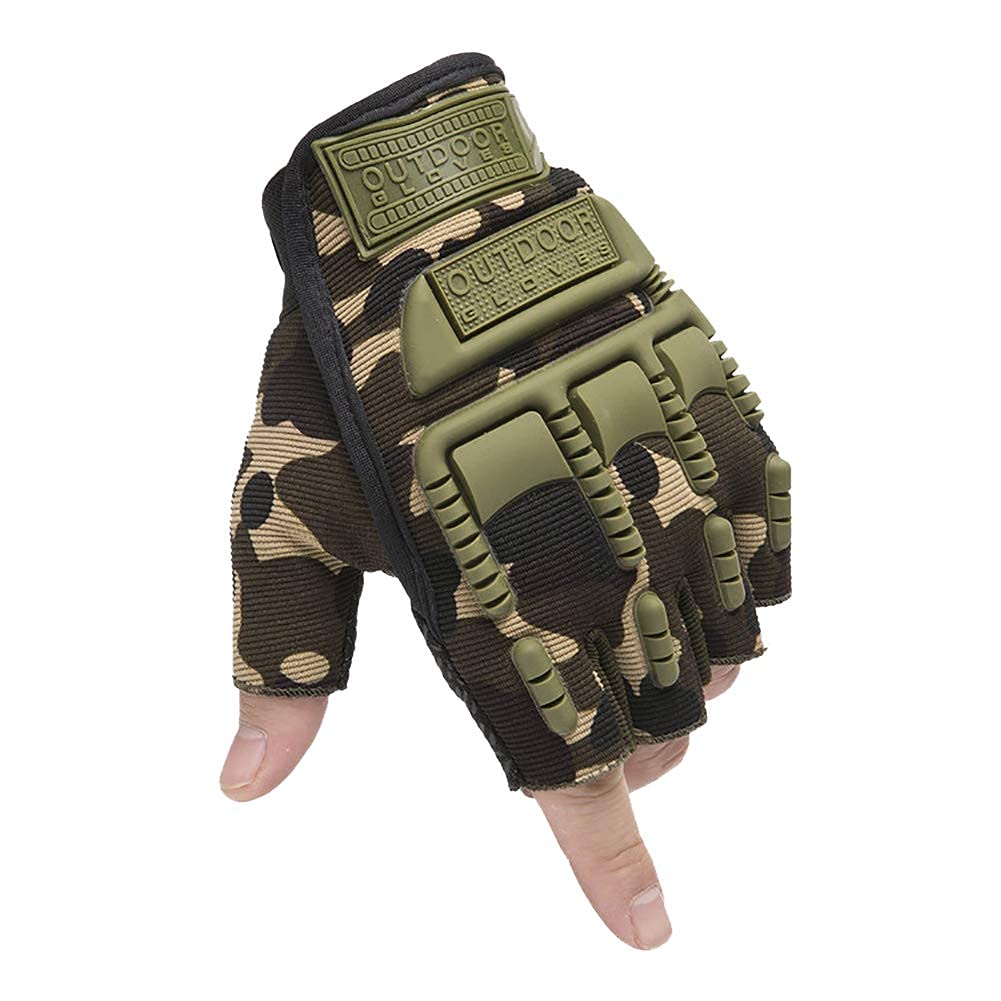 RSPD Certified Imported Half Finger Gloves for Sports,Hiking,Cycling,Travelling,Camping,Outdoor,Boxing, Motorcycle Riding, Arm Shooting Gym Gloves | Army Green Colour