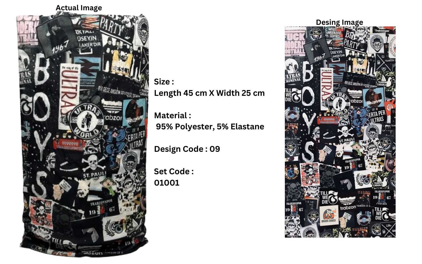 Pack Of 4 Multipurpose Headgear By RSPD | Bandana, Buff Headwear. Exclusive Designs. Set Code : 01001