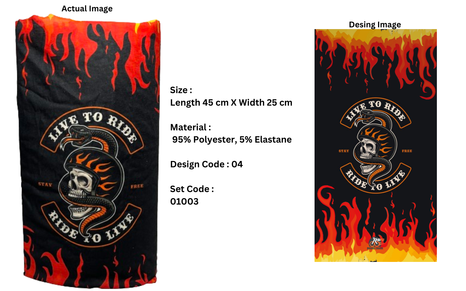 Pack of 4 Multipurpose Headgear By RSPD | Bandana, Buff Headwear. Exclusive Designs. Set Code : 01003