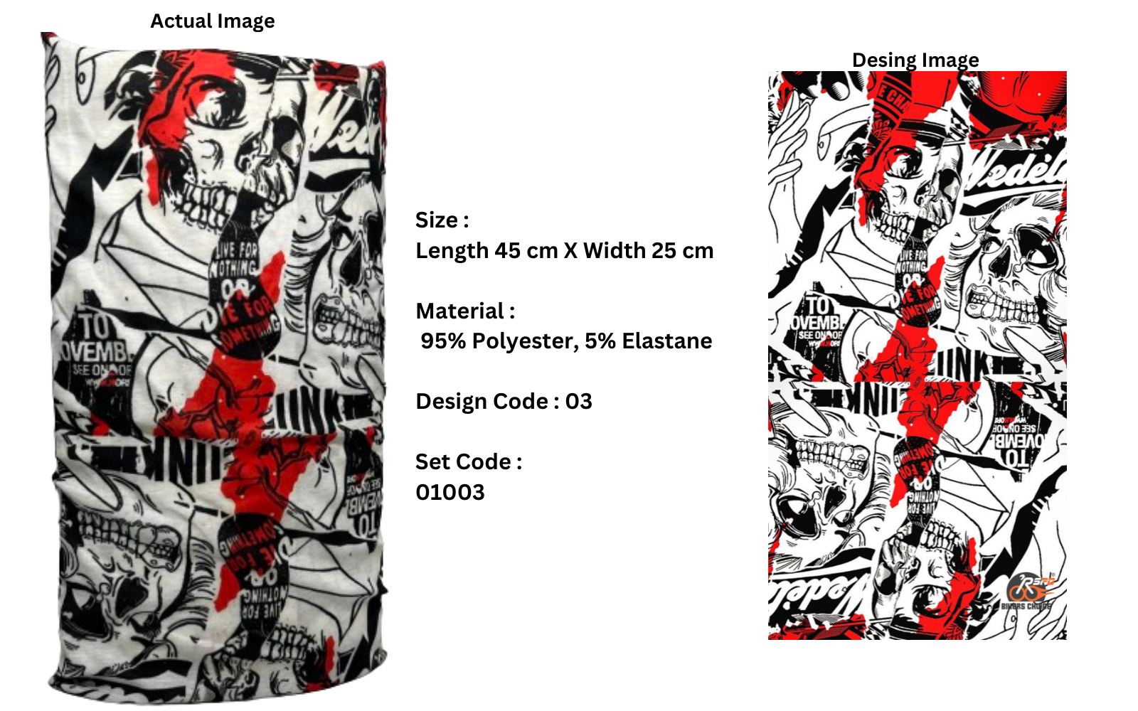 Pack of 4 Multipurpose Headgear By RSPD | Bandana, Buff Headwear. Exclusive Designs. Set Code : 01003