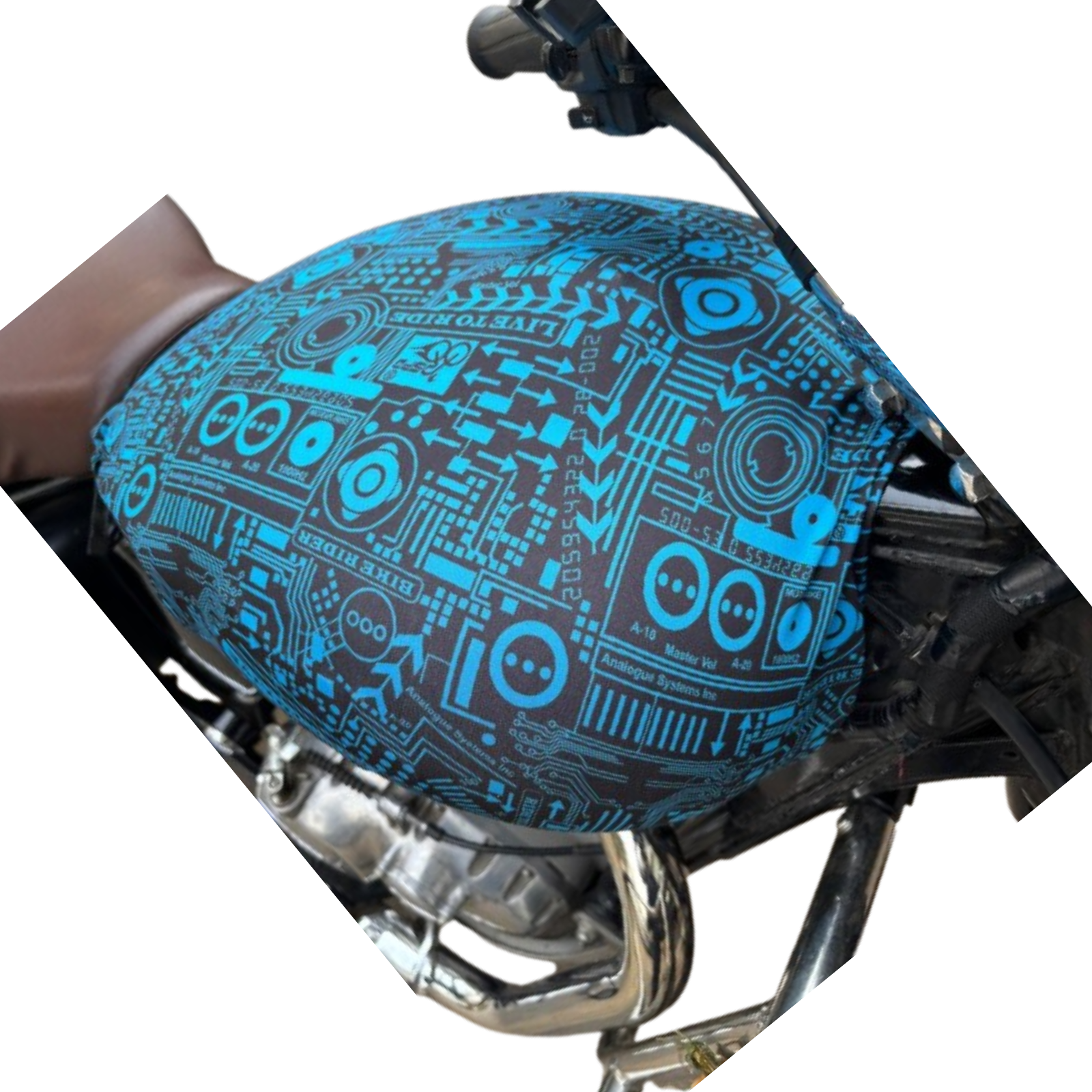BLUE "NEO Live to Ride" Tank Cover | Stretchable & Lightweight | Protects from Sun, Dust & Scratches | Easy to Use (Not Waterproof) | Fits Classic, Thunderbird, Meteor, Standard, Electra, Hunter, Interceptor, Himalayan 411/450