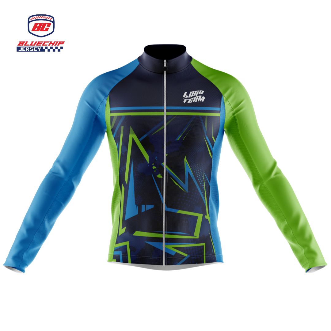 Bluechip Aero Jersey Abstrak Cross Blue Green