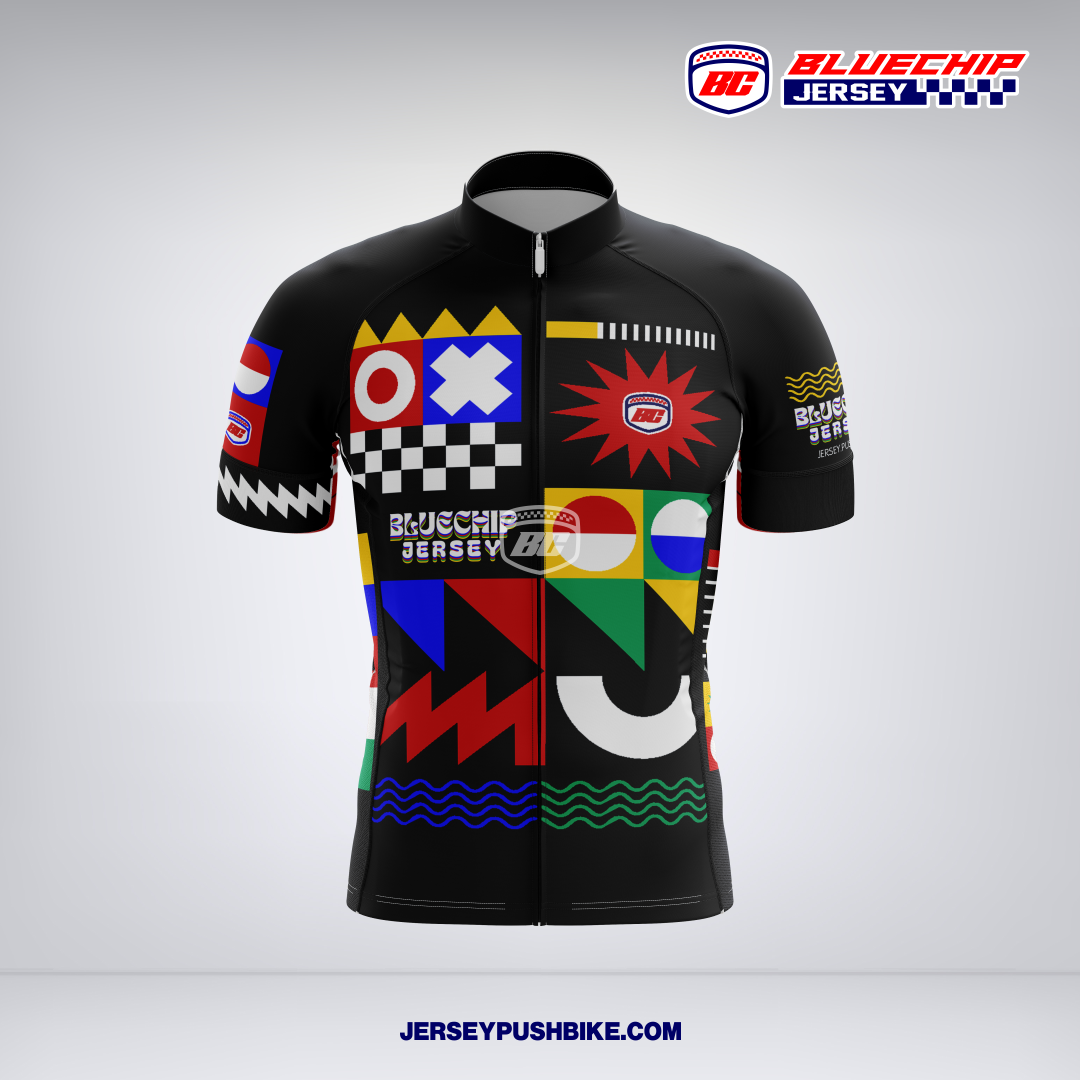 Limited Edition Bluechip Jersey Aero - Black Fancy Retro 1.0