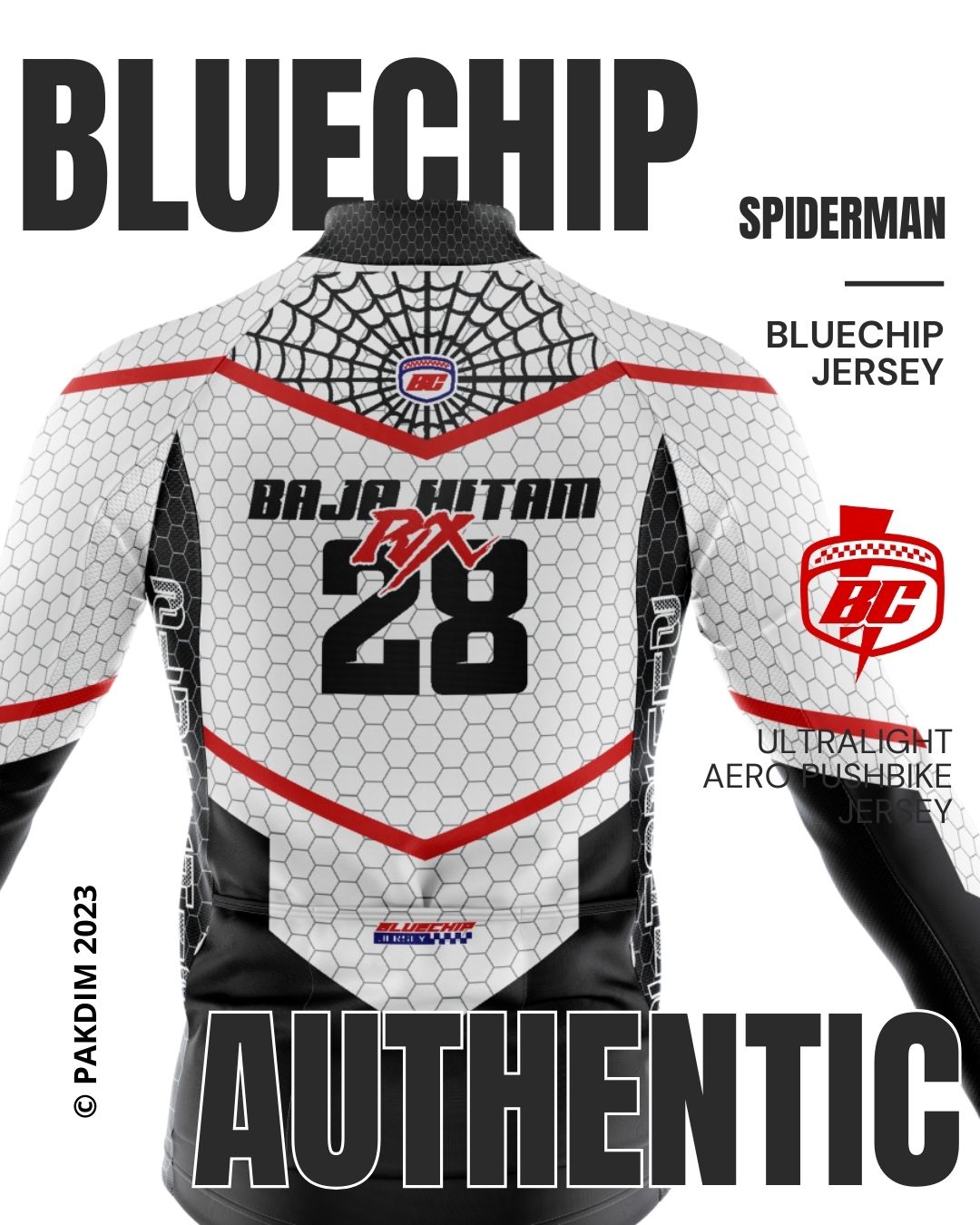 Bluechip Authentic Spiderman Aero Jersey Pushbike - White 1.0