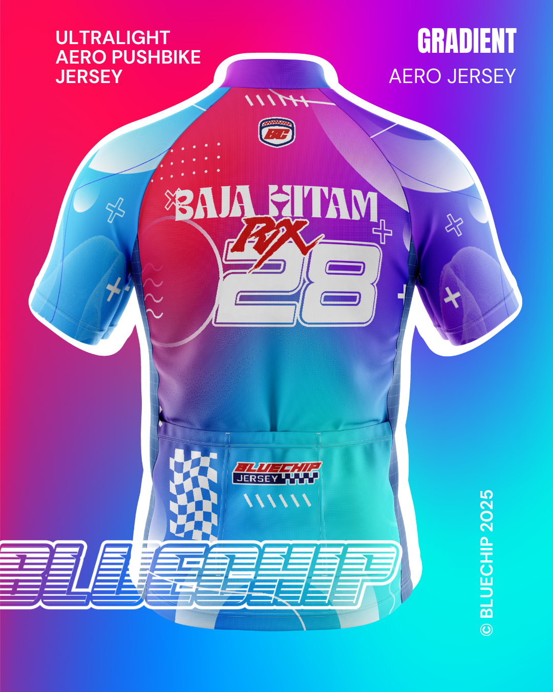 Bluechip Magenta to Cyan Gradient Aero Jersey