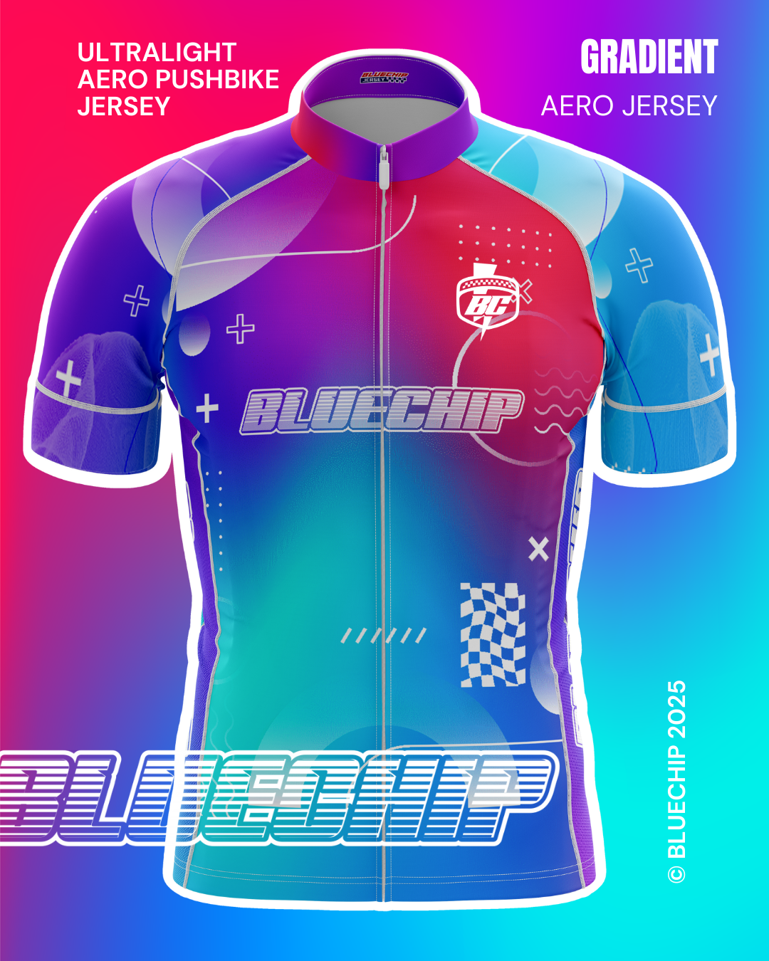 Bluechip Magenta to Cyan Gradient Aero Jersey