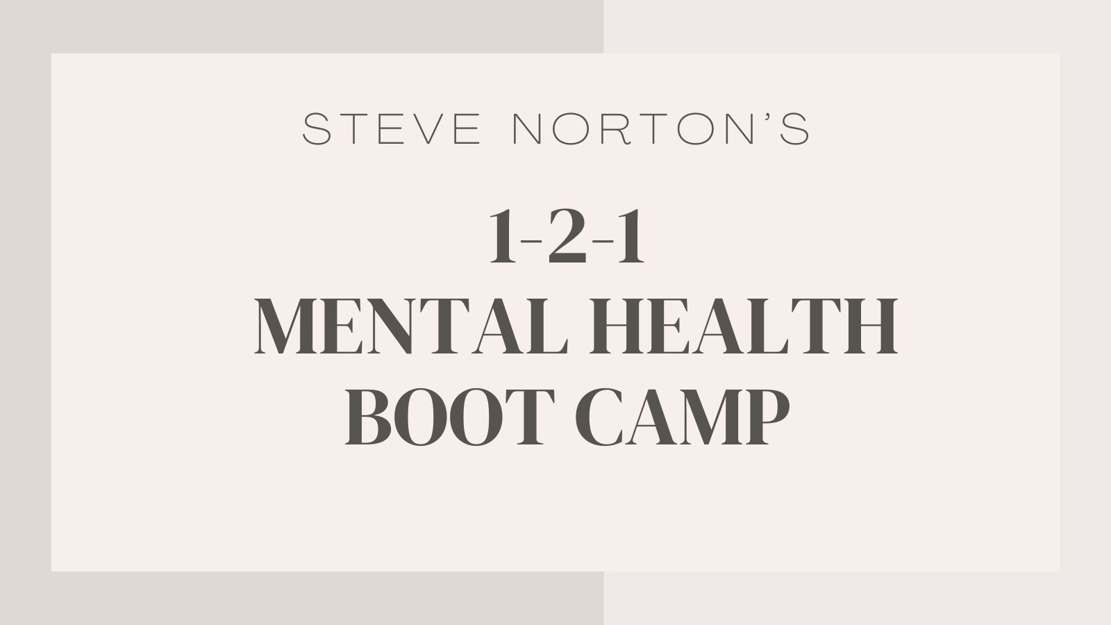 1-2-1 Mental health bootcamp