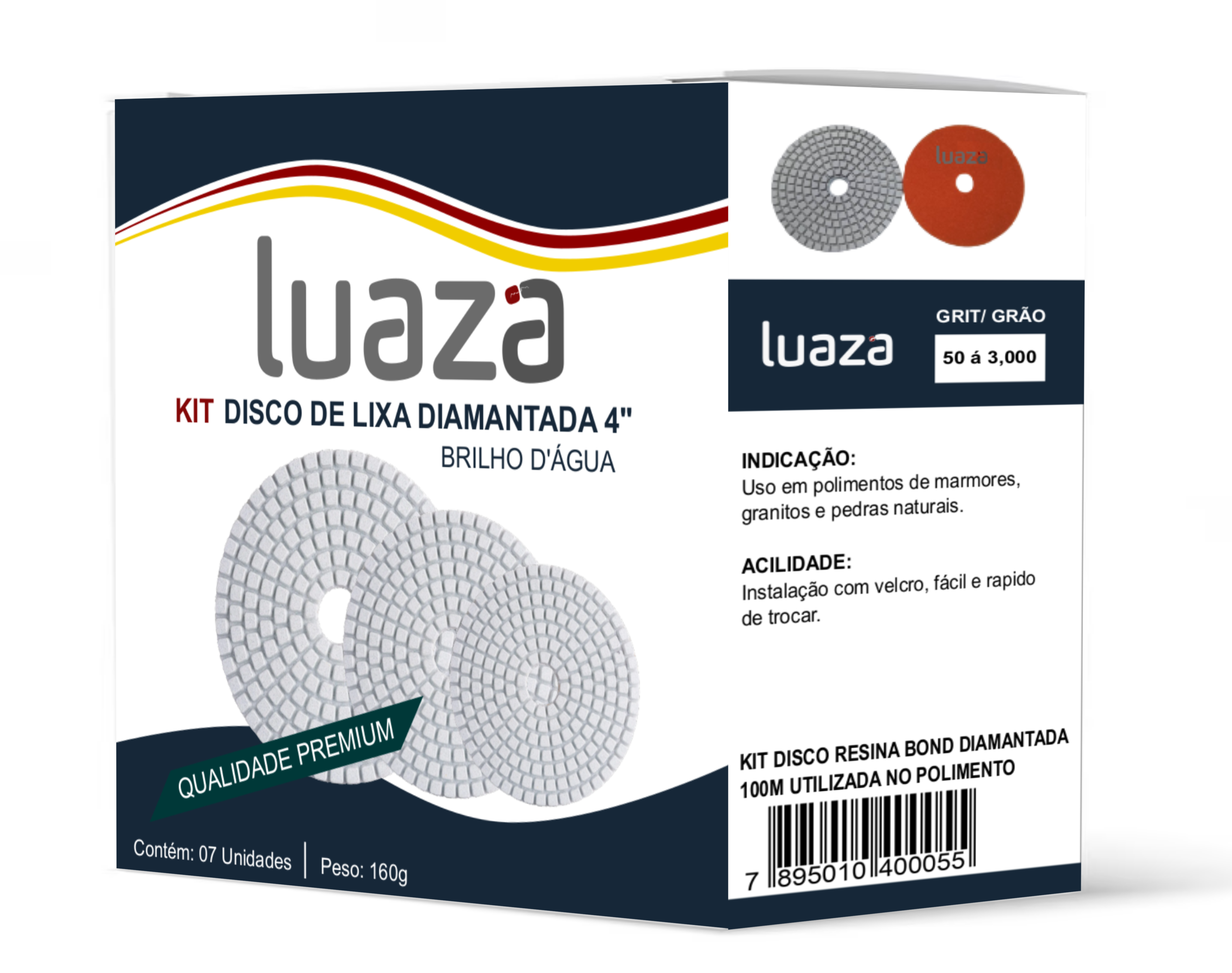 DISCO LIXA DIAMANTADA BRILHO D'ÁGUA 100MM UTILIZADA NO POLIMENTO 