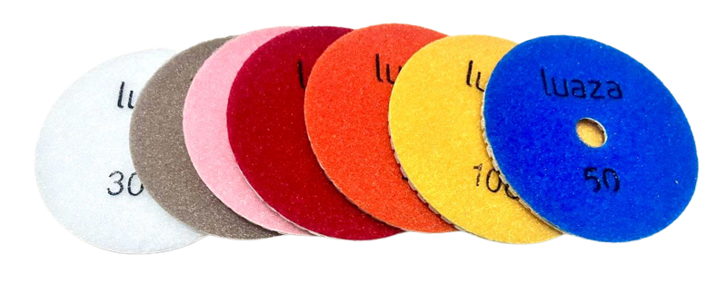 KIT DISCO RESINA BOND DIAMANTADA BRILHO D'ÁGUA 100MM UTILIZADA NO POLIMENTO 
