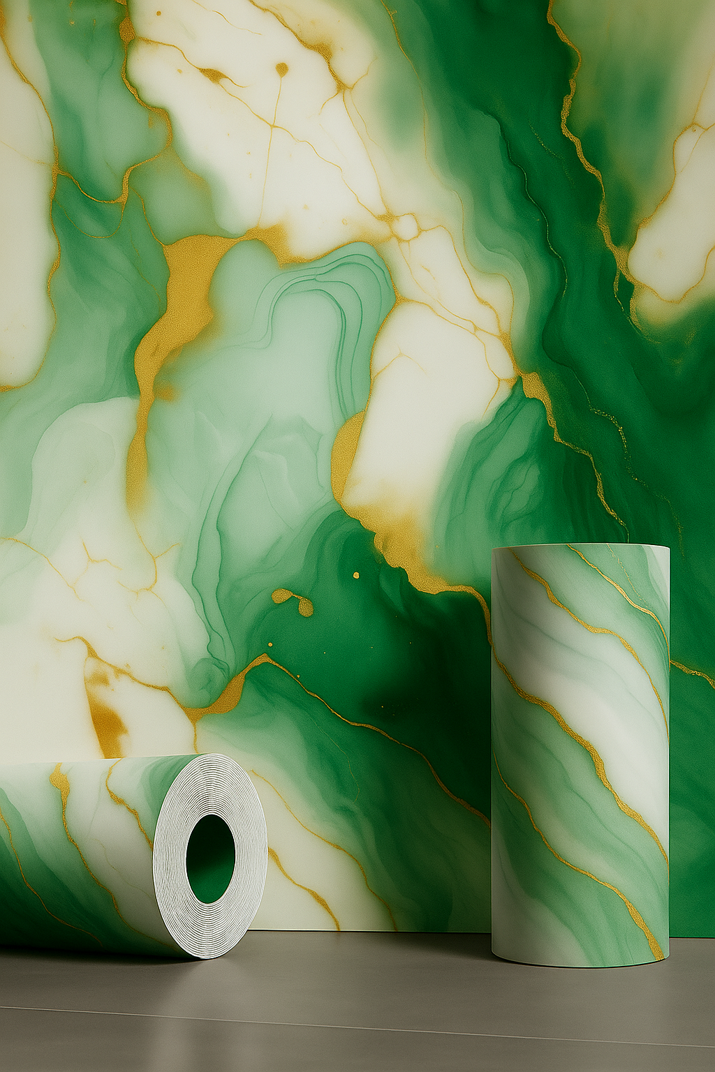 PAINEL ADESIVO DE PAREDE 3D UV PEDRA VERDE 3Mx60CM LUAZA