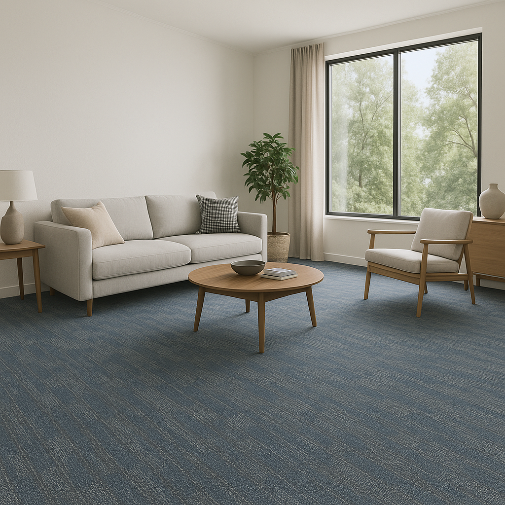 CARPETE MODULAR COLADO SOFIA BLUE 45.72CMX45.72CM LUAZA