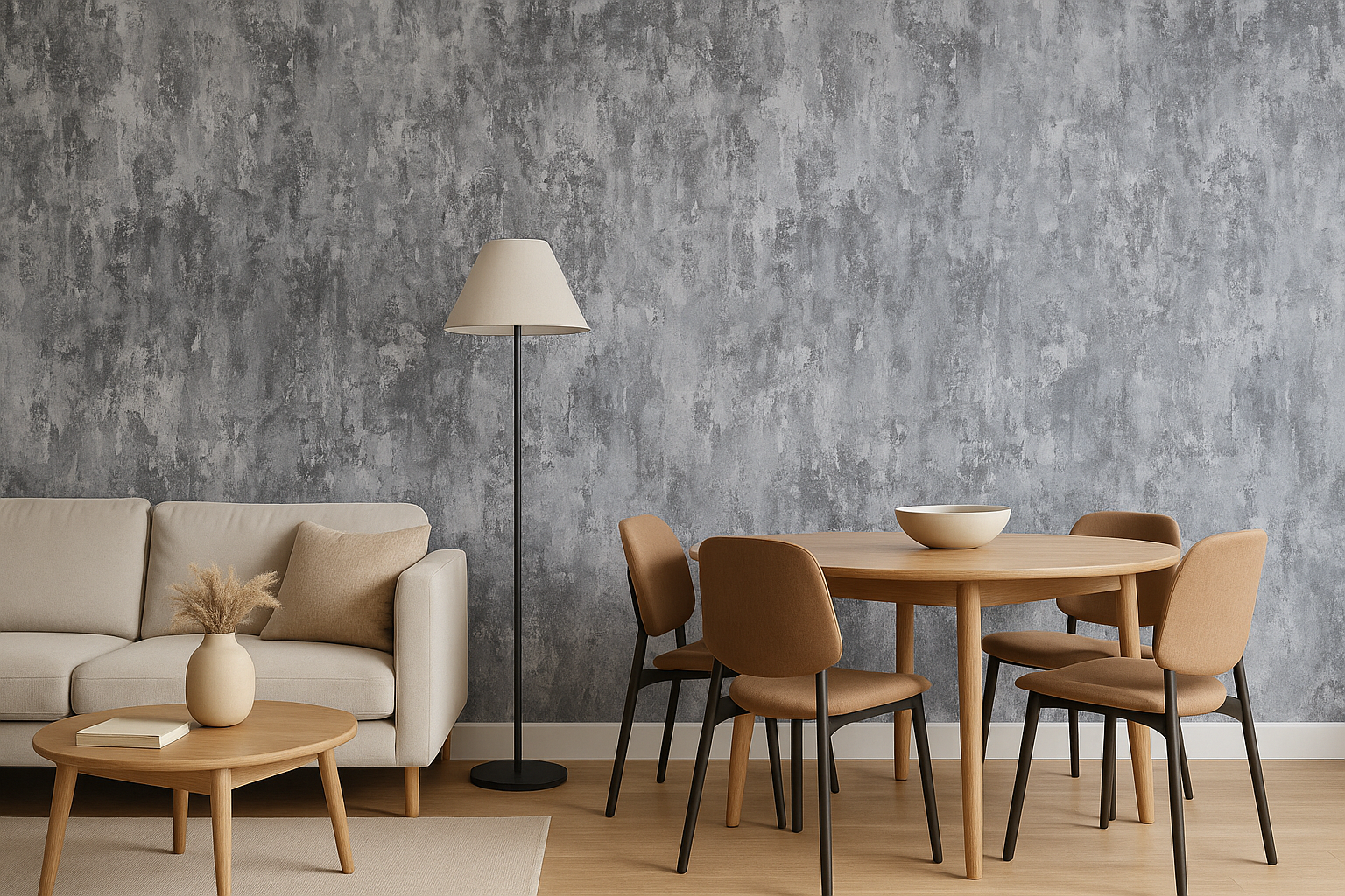 PAPEL DE PAREDE PVC VINÍLICO 5MX0,53M (2,65M²) CINZA ABSTRATO LUAZA