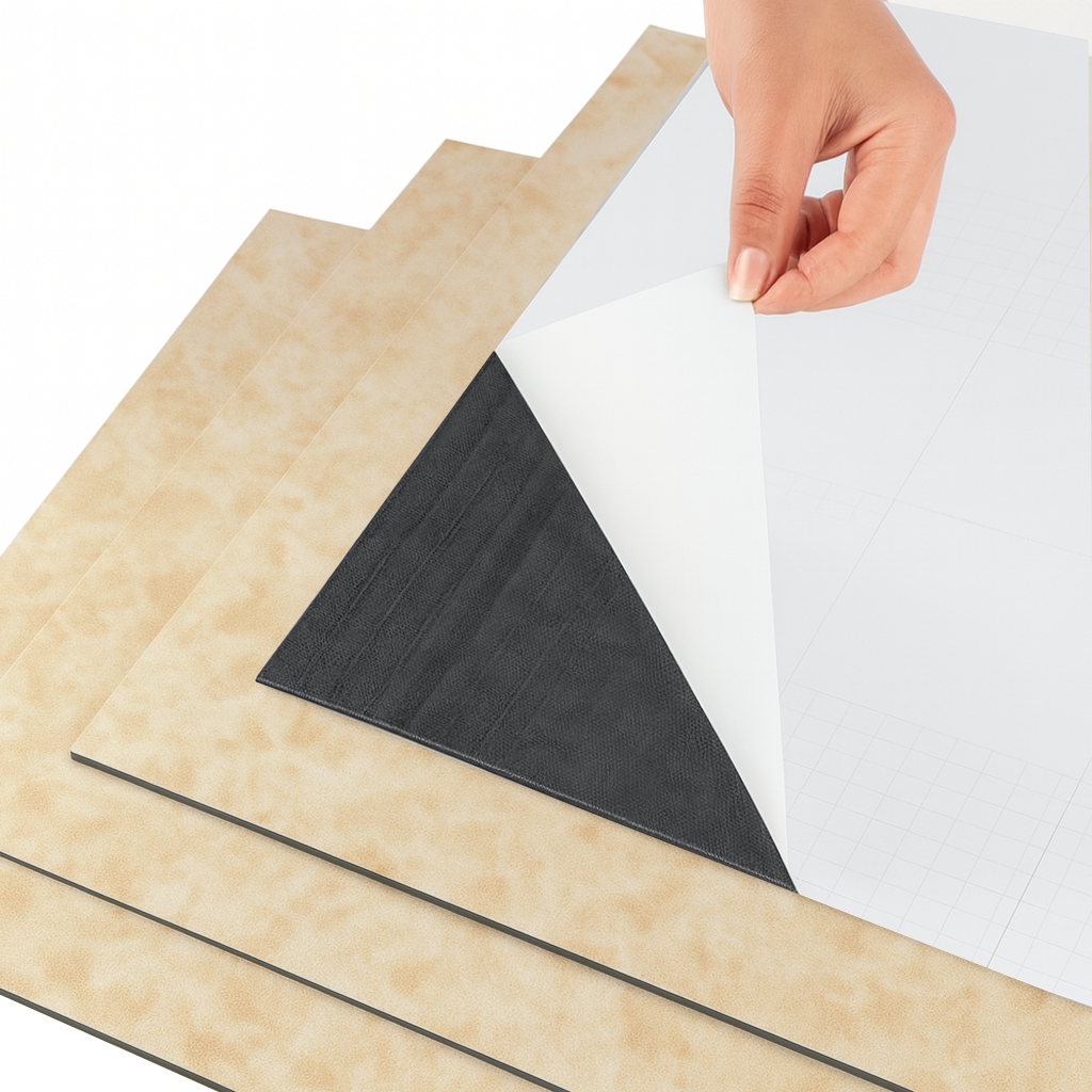 PISO VINÍLICO LVT AUTOCOLANTE MÁRMORE 45.72CMX45.72CM ONIX LUAZA