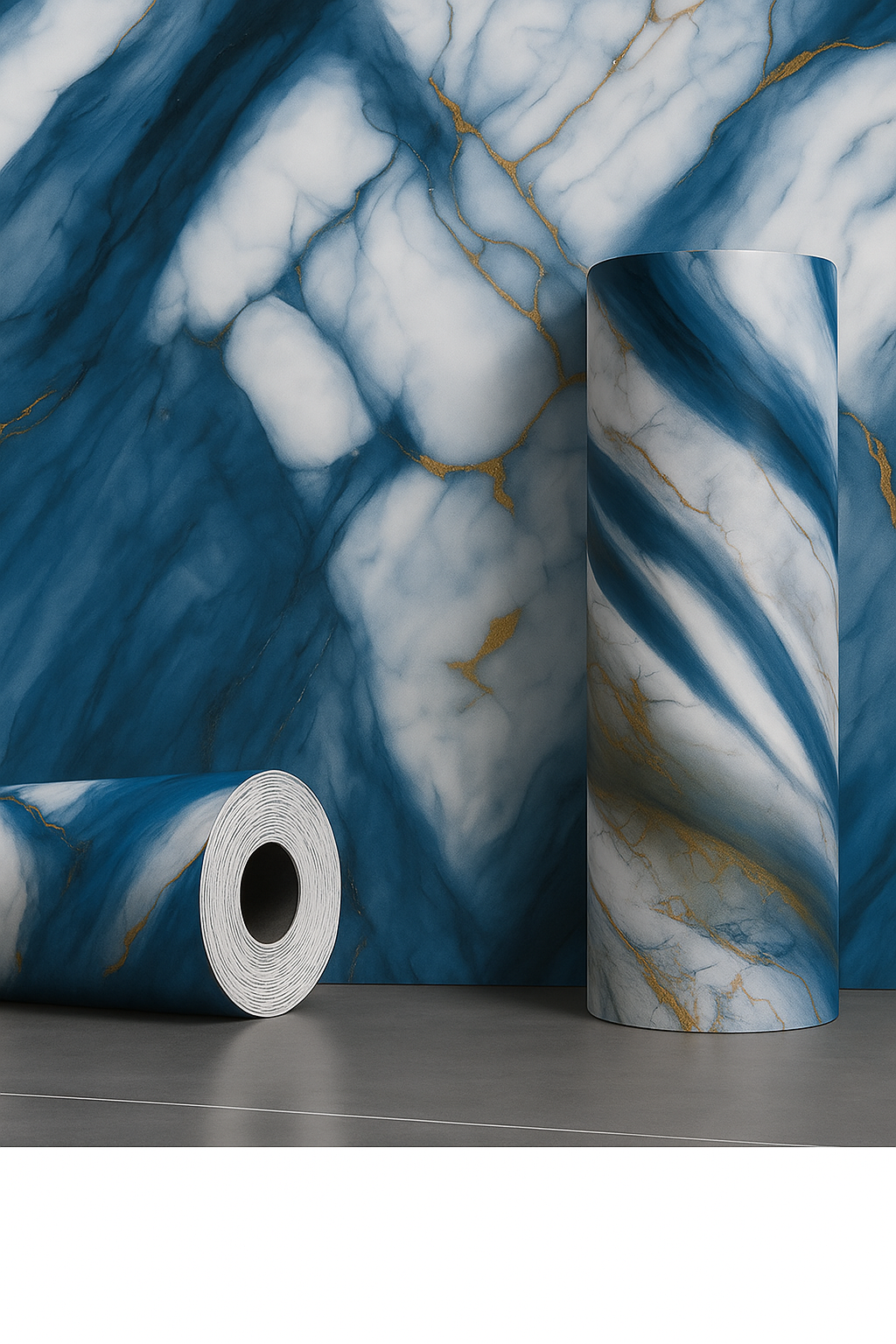 PAINEL ADESIVO DE PAREDE 3D UV PEDRA AZUL 3Mx60CM LUAZA