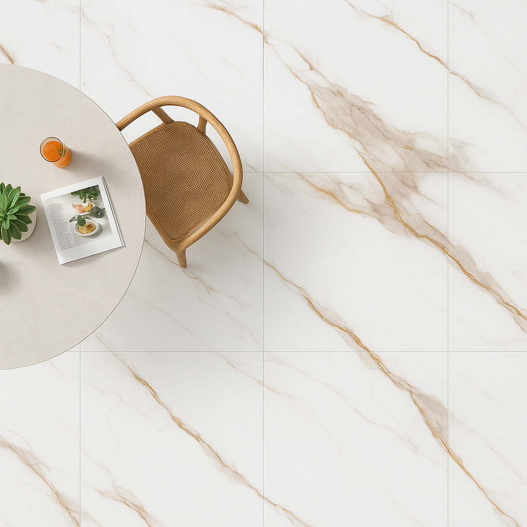 PISO VINÍLICO LVT AUTOCOLANTE MÁRMORE 45.72CMX45.72CM CALACATTA GOLD LUAZA