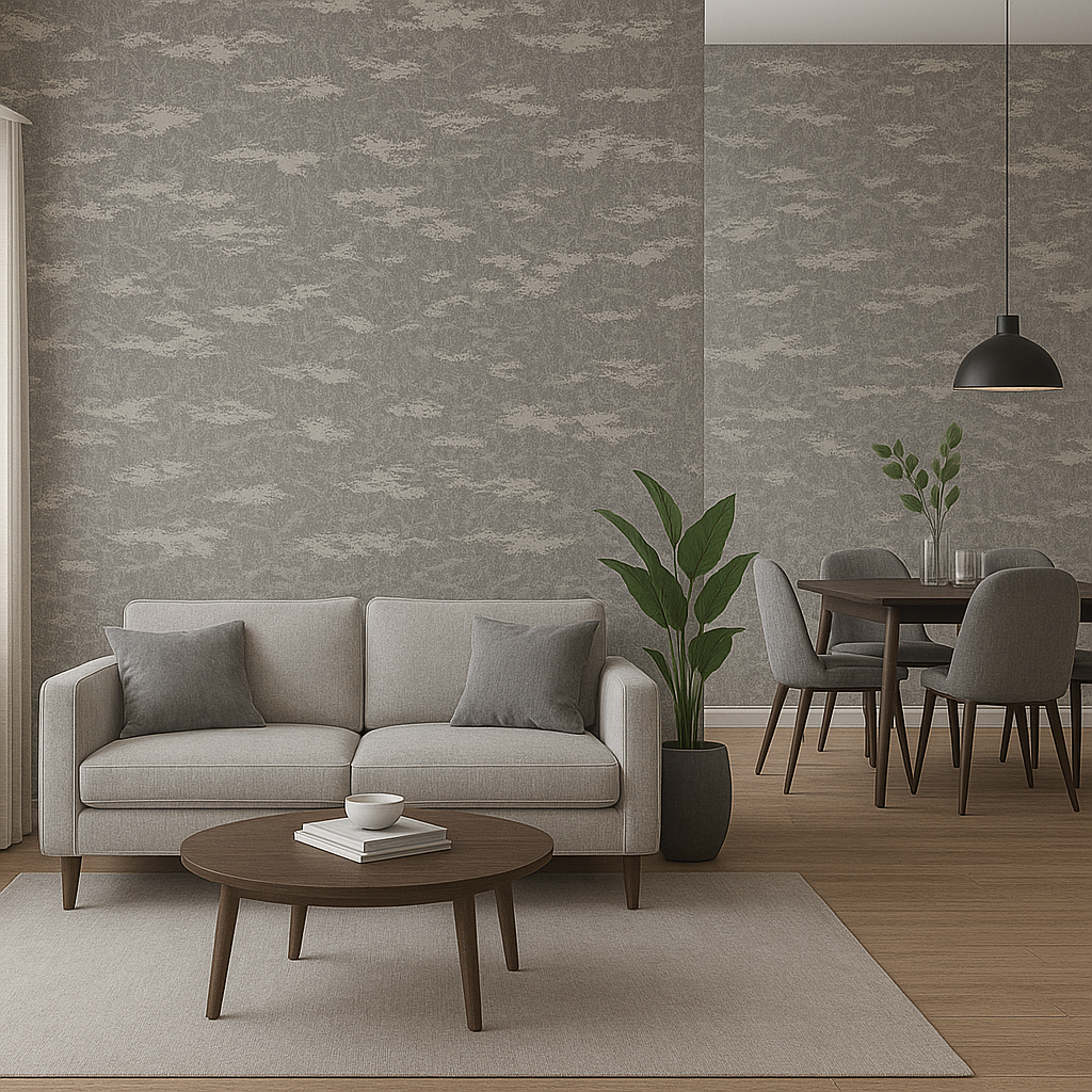 PAPEL DE PAREDE PVC VINÍLICO 5MX0,53M (2,65M²) CAMUFLAGEM BEGE LUAZA