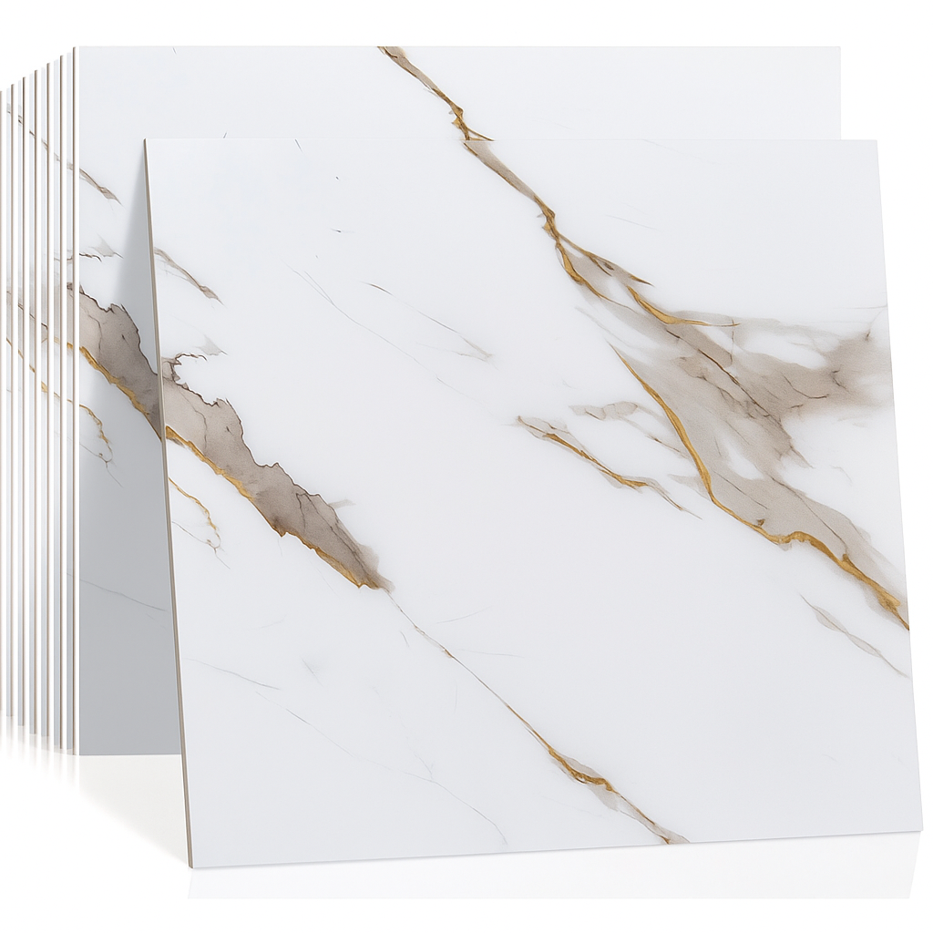 PISO VINÍLICO LVT AUTOCOLANTE MÁRMORE 45.72CMX45.72CM CALACATTA GOLD LUAZA