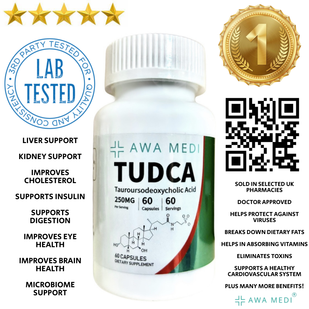 TUDCA REAL LAB TESTED 60 CAPSULES LIVER & KIDNEY SUPPORT UK PCT DETOX - 2 MONTH SUPPLY
