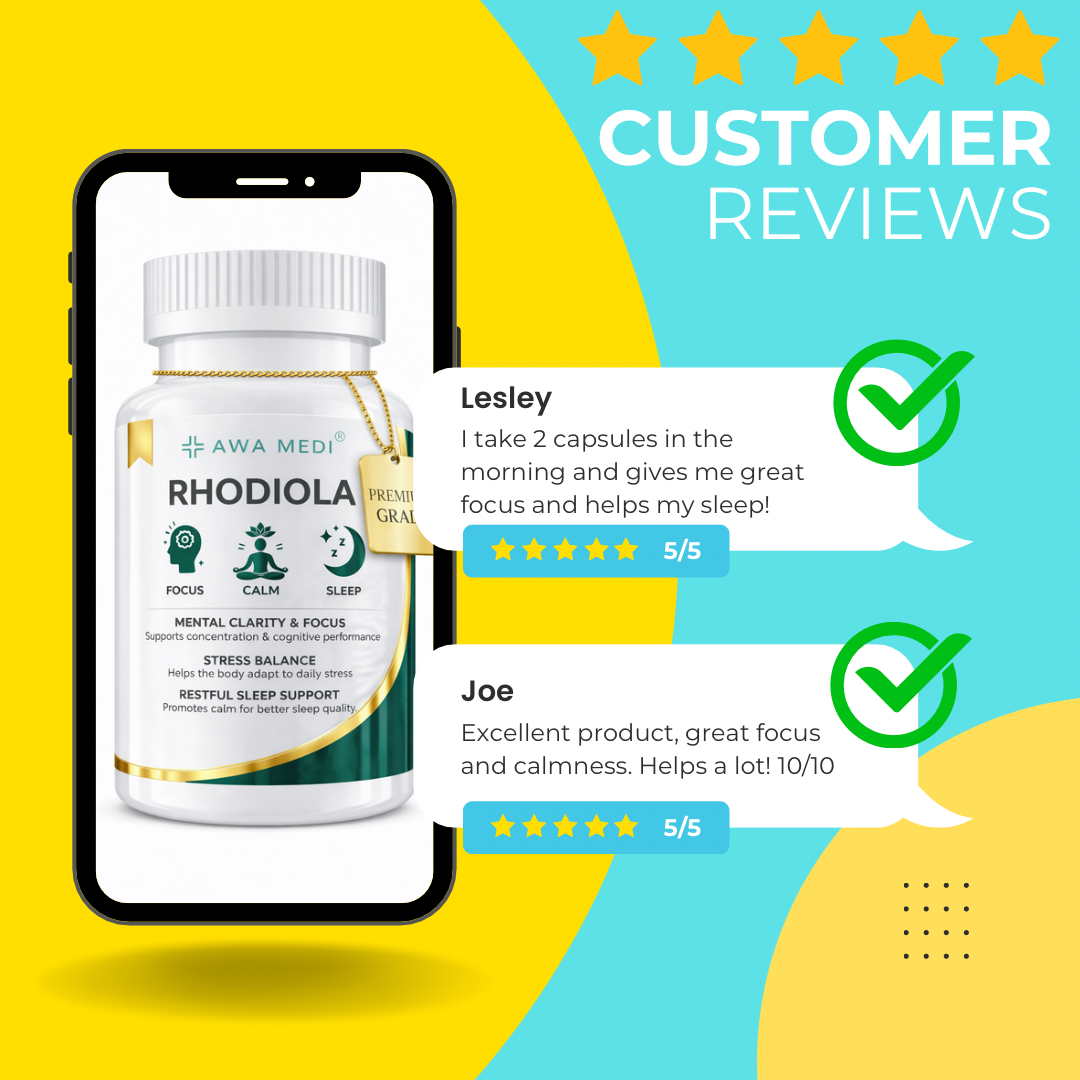 RHODIOLA ROSEA CAPSULES | 600MG | STRESS RELIEF | SLEEP SUPPORT | FOCUS & ENERGY