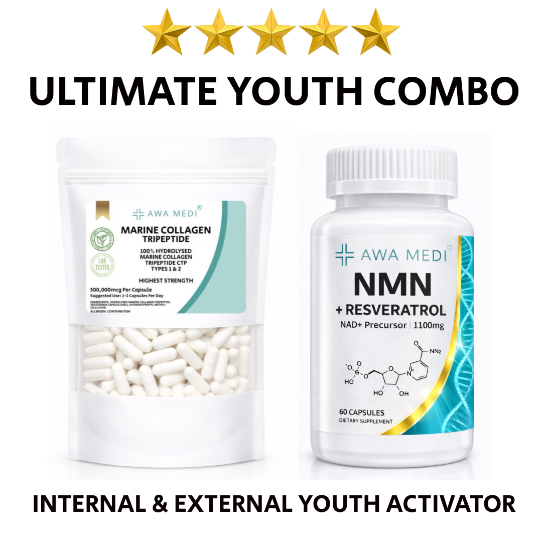 Marine Collagen Capsules (2 Month Supply) + NMN & Trans Resveratrol Capsules