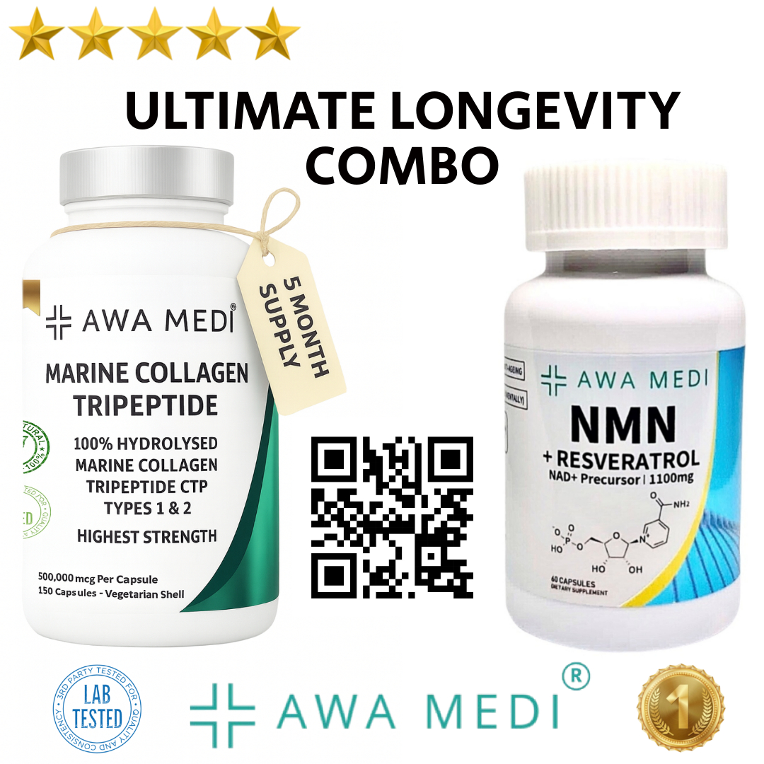 Marine Collagen Capsules (5 Month Supply) + NMN & Trans Resveratrol Capsules