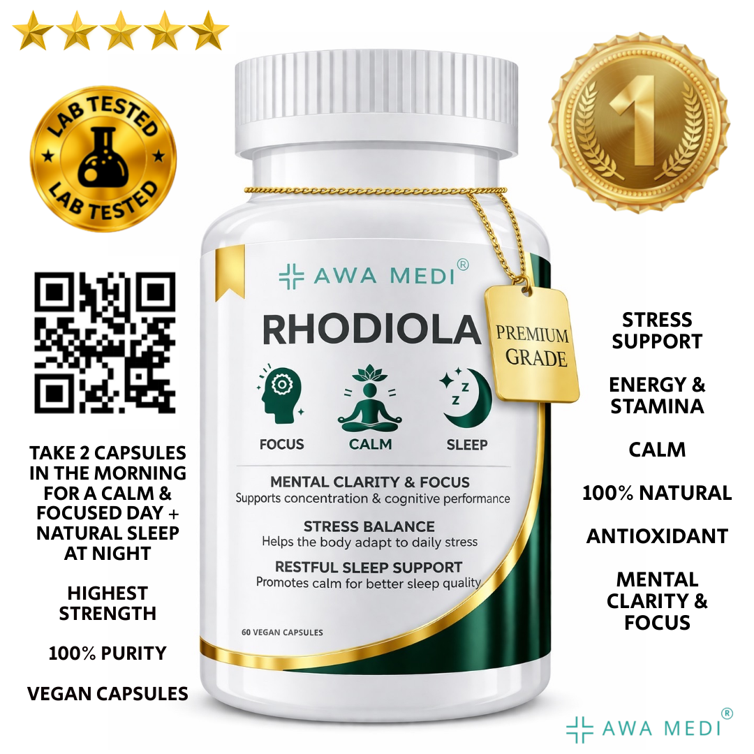 RHODIOLA ROSEA CAPSULES | 600MG | STRESS RELIEF | SLEEP SUPPORT | FOCUS & ENERGY