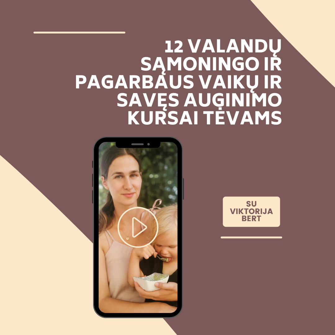 12 valandų sąmoningo ir pagarbaus vaikų ir savęs auginimo kursai tėvams