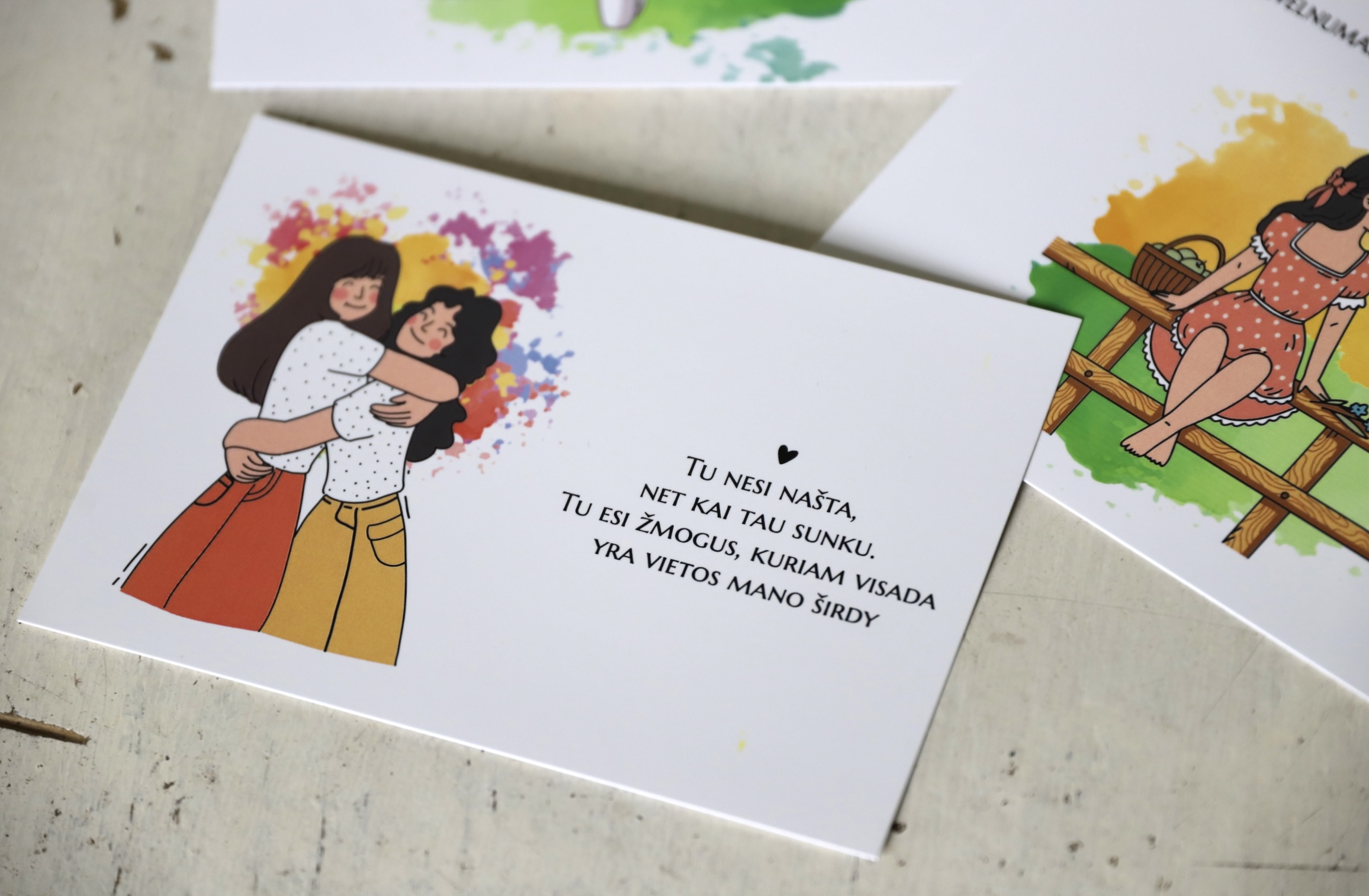 Atvirukų rinkinys „Žinutės, kurios apkabina”