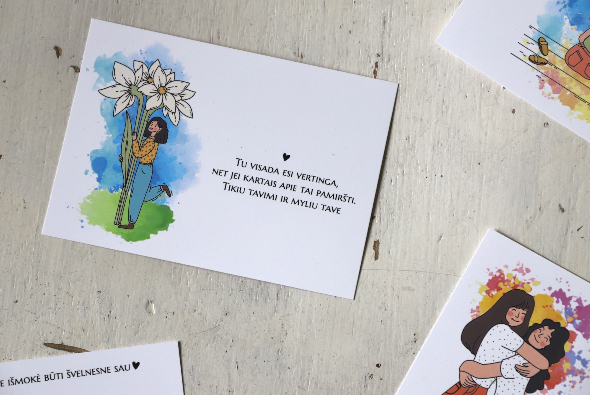 Atvirukų rinkinys „Žinutės, kurios apkabina”