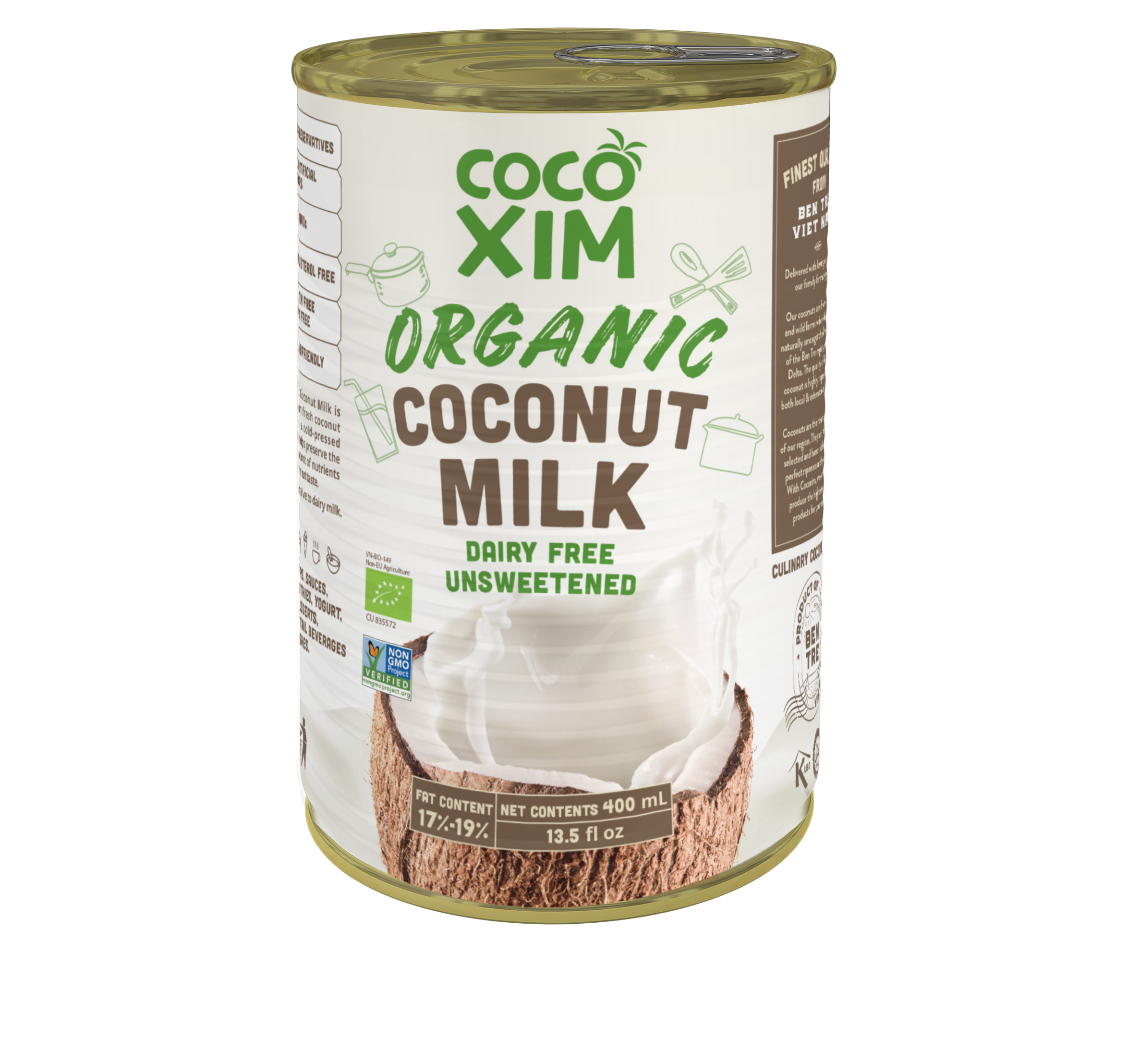 Ekologiškas kokosų kremas 400 ml, 17 - 19%