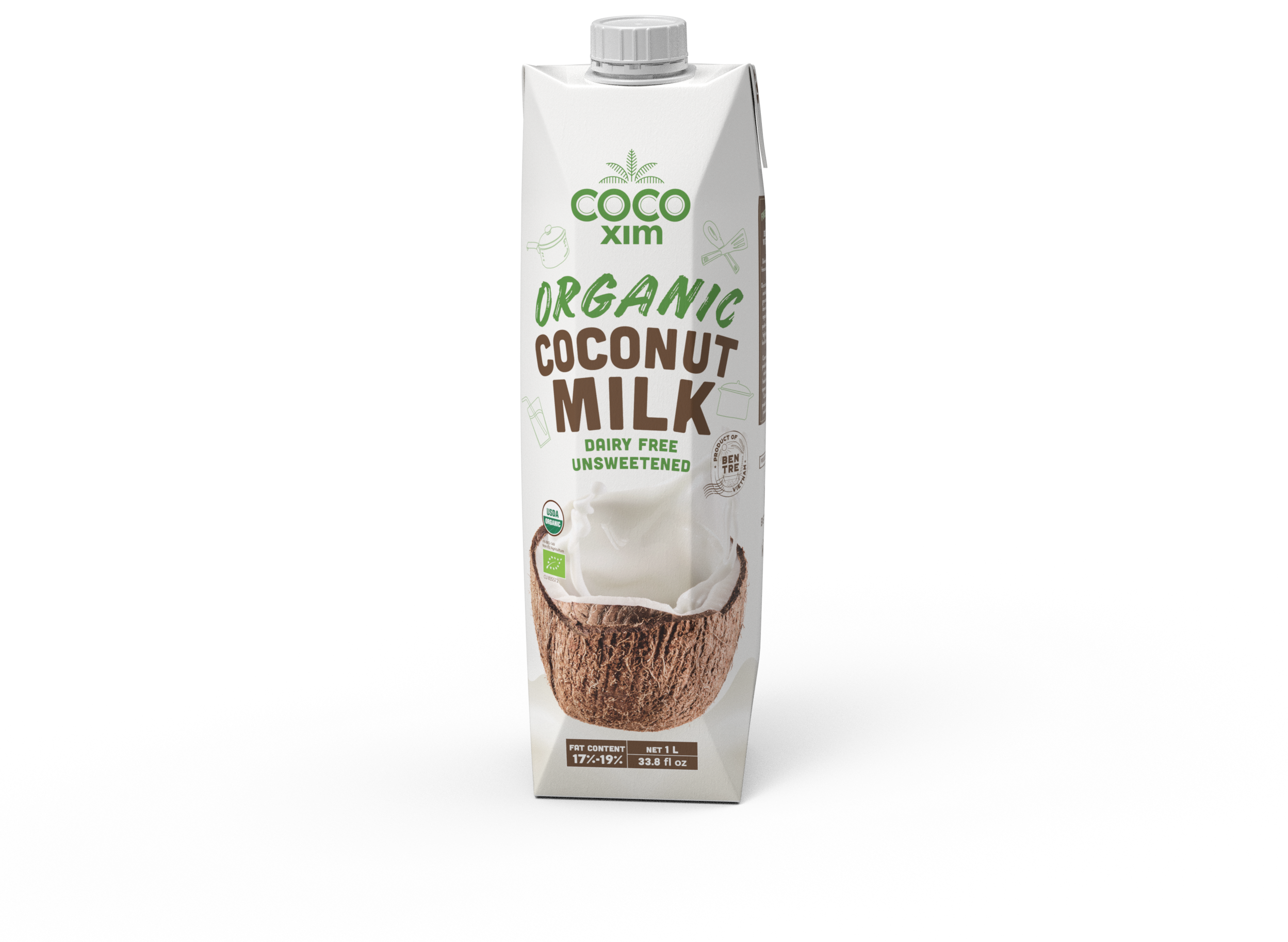 Ekologiškas kokosų kremas 1000 ml, 17 - 19%