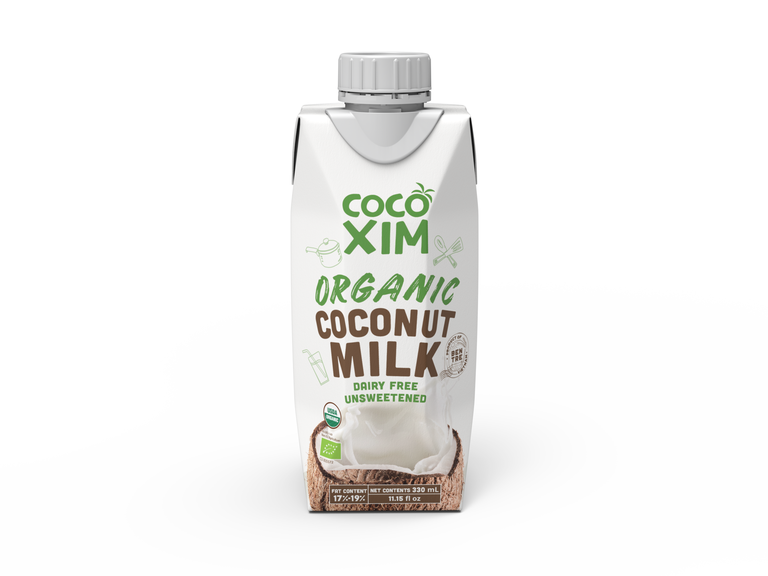 Ekologiškas kokosų kremas 330ml, 17-19%