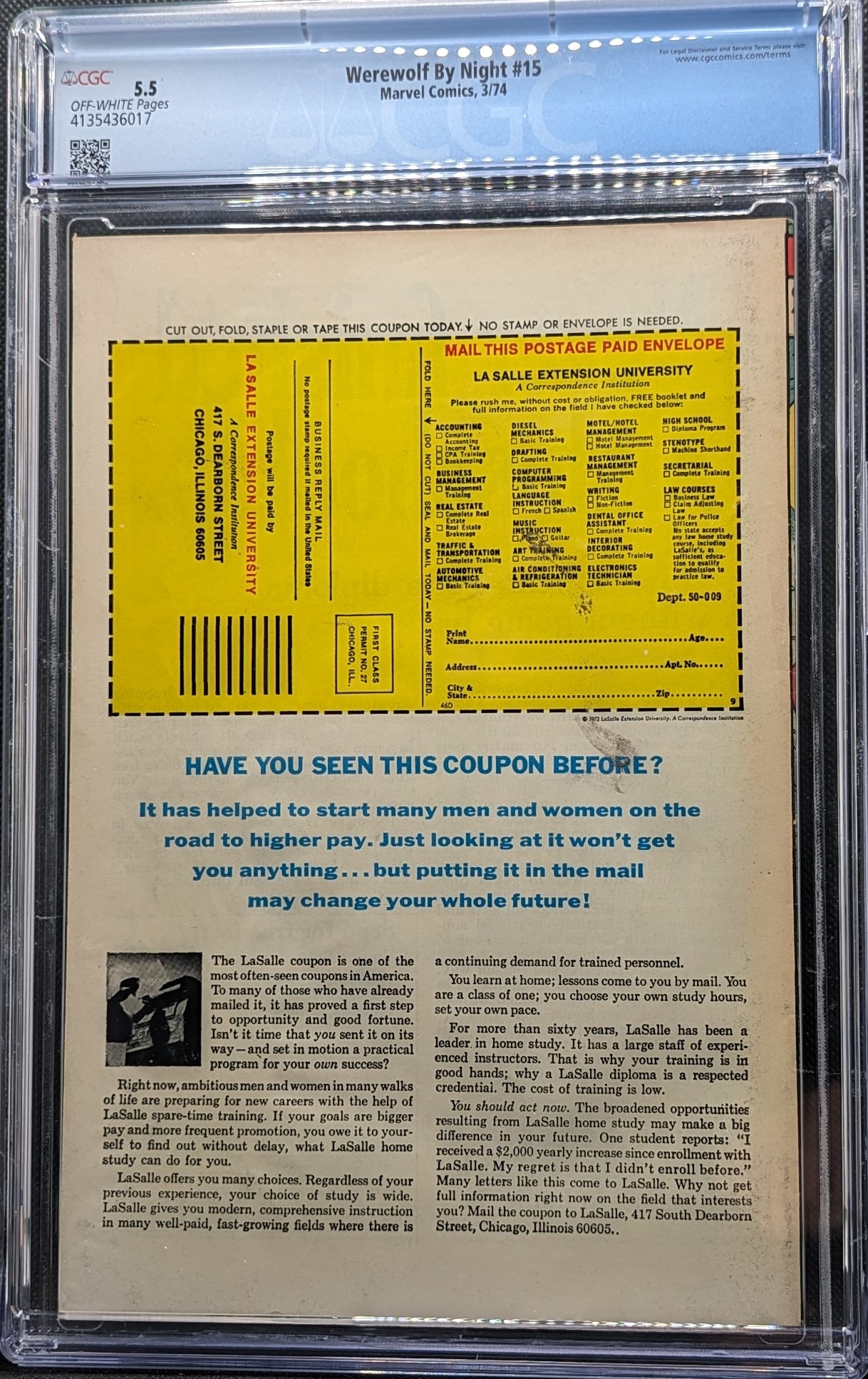 Werewolf by Night #15 CGC 5.5