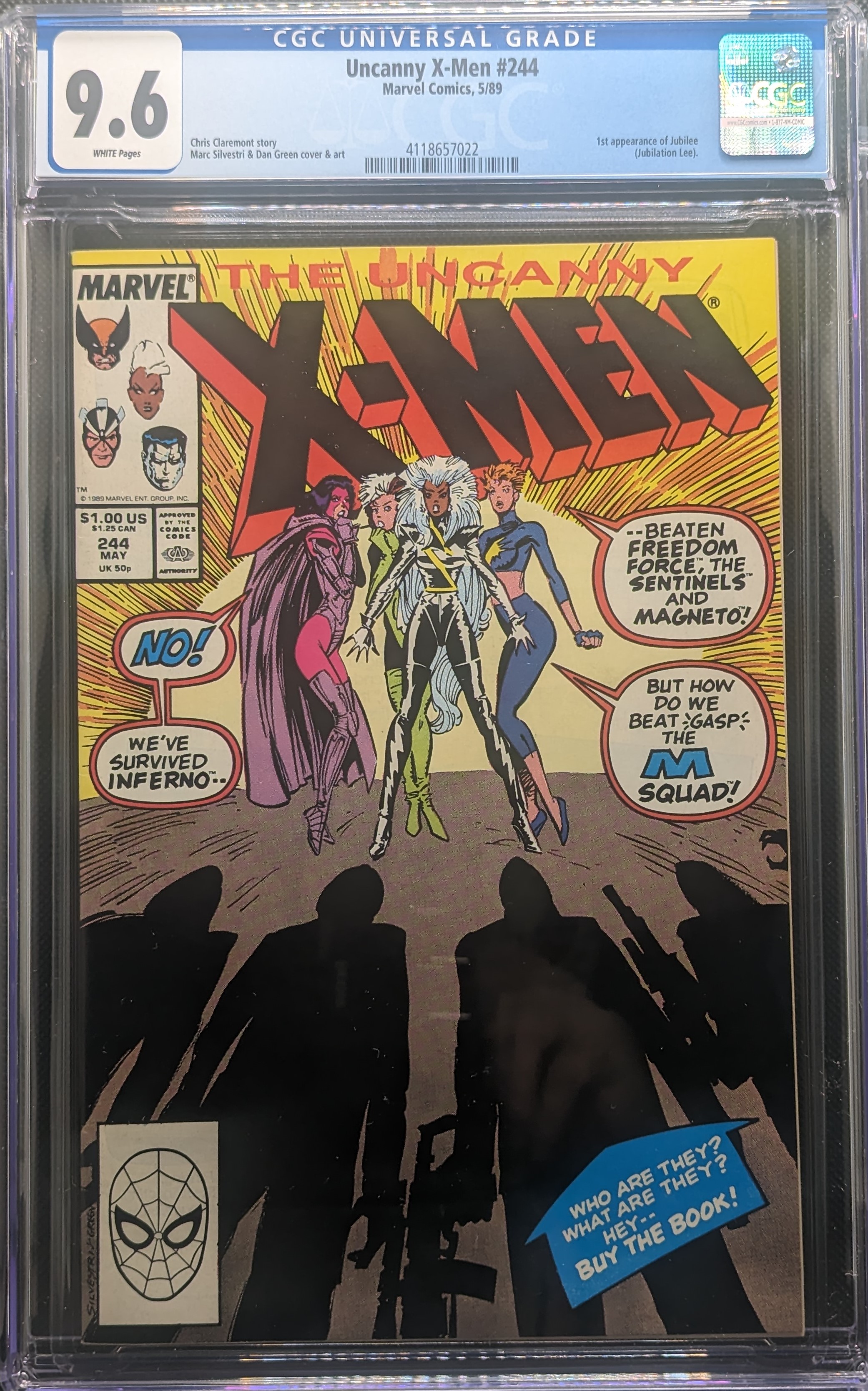 Uncanny X-Men 244 - CGC 9.6  1st Jubilee