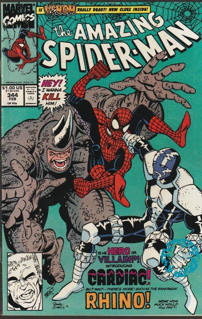 Amazing Spider-Man #344 1st cameo app. Cletus Kasady, 1st full app. Cardiac (Dr. Elias Wirtham)